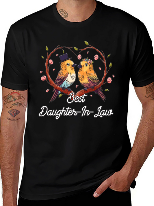 Best Daughter-In-Law T-Shirt: Cute Bird Couple Design