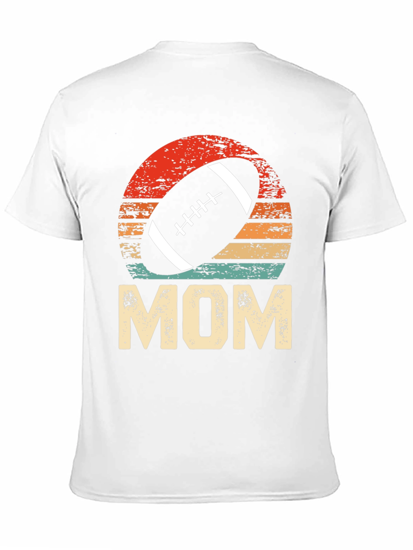 Football Mom T-Shirt - Distressed Sunset Design