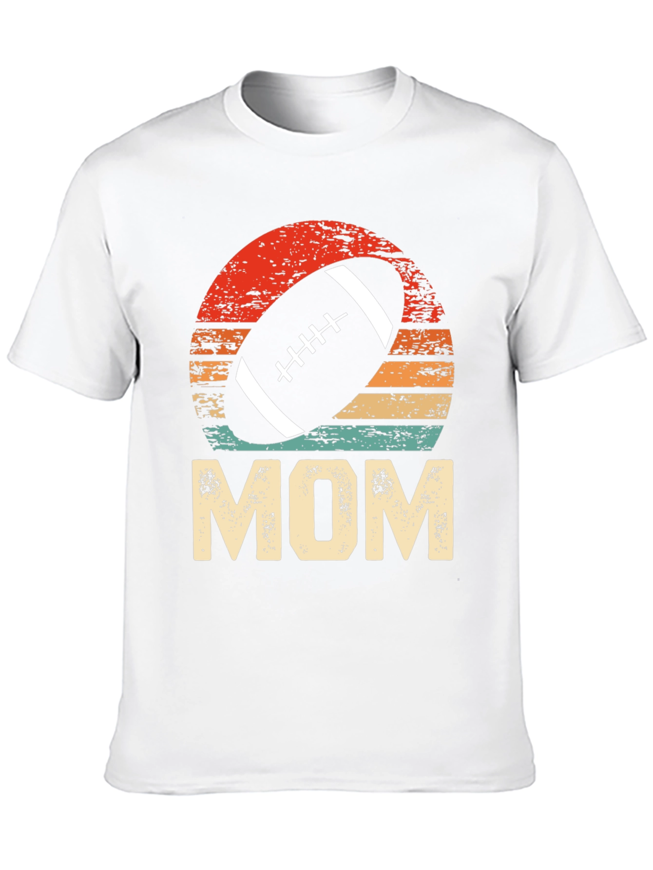 Football Mom T-Shirt - Distressed Sunset Design