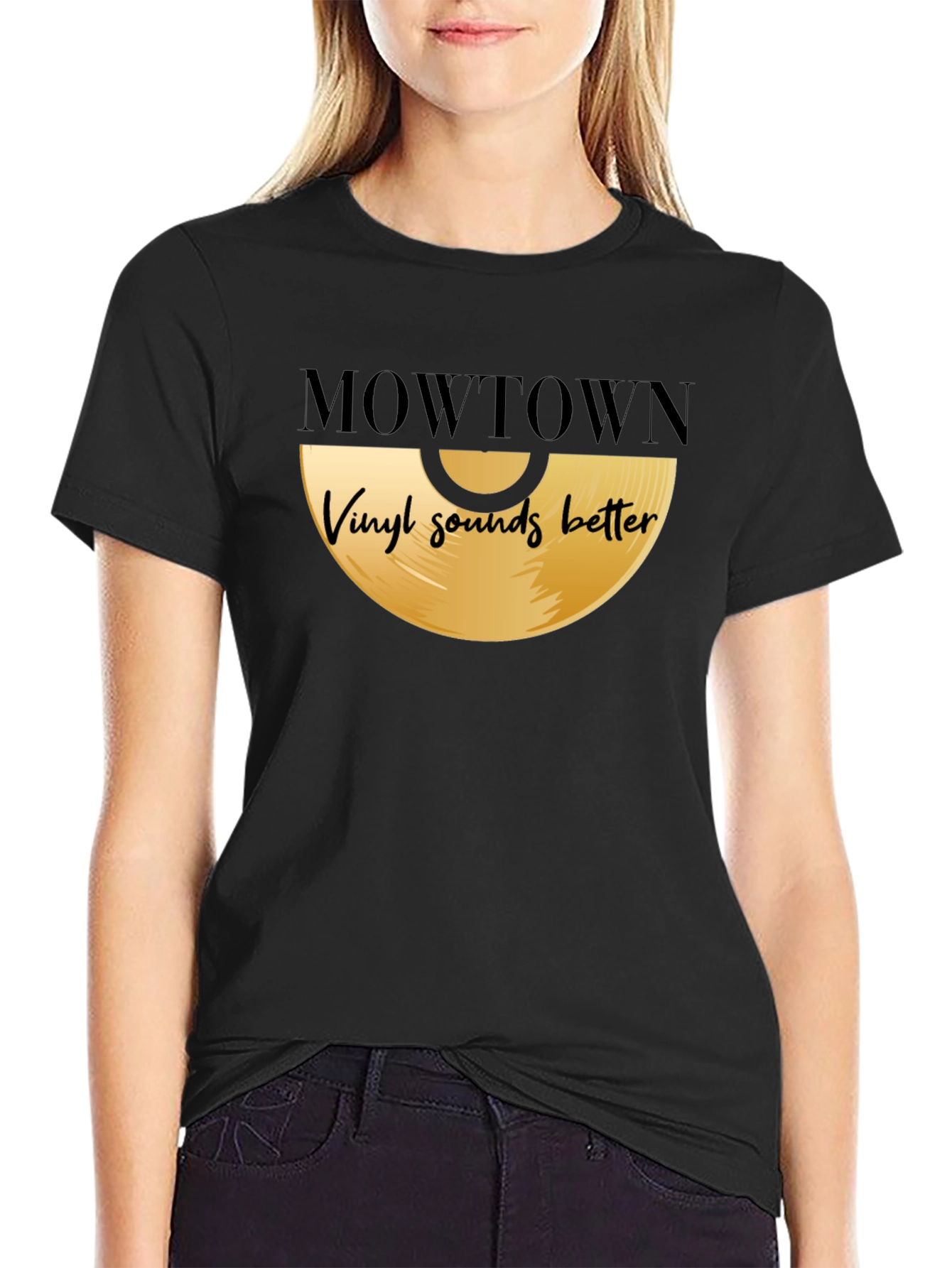Mowtown Vinyl Sounds Better Black T-Shirt