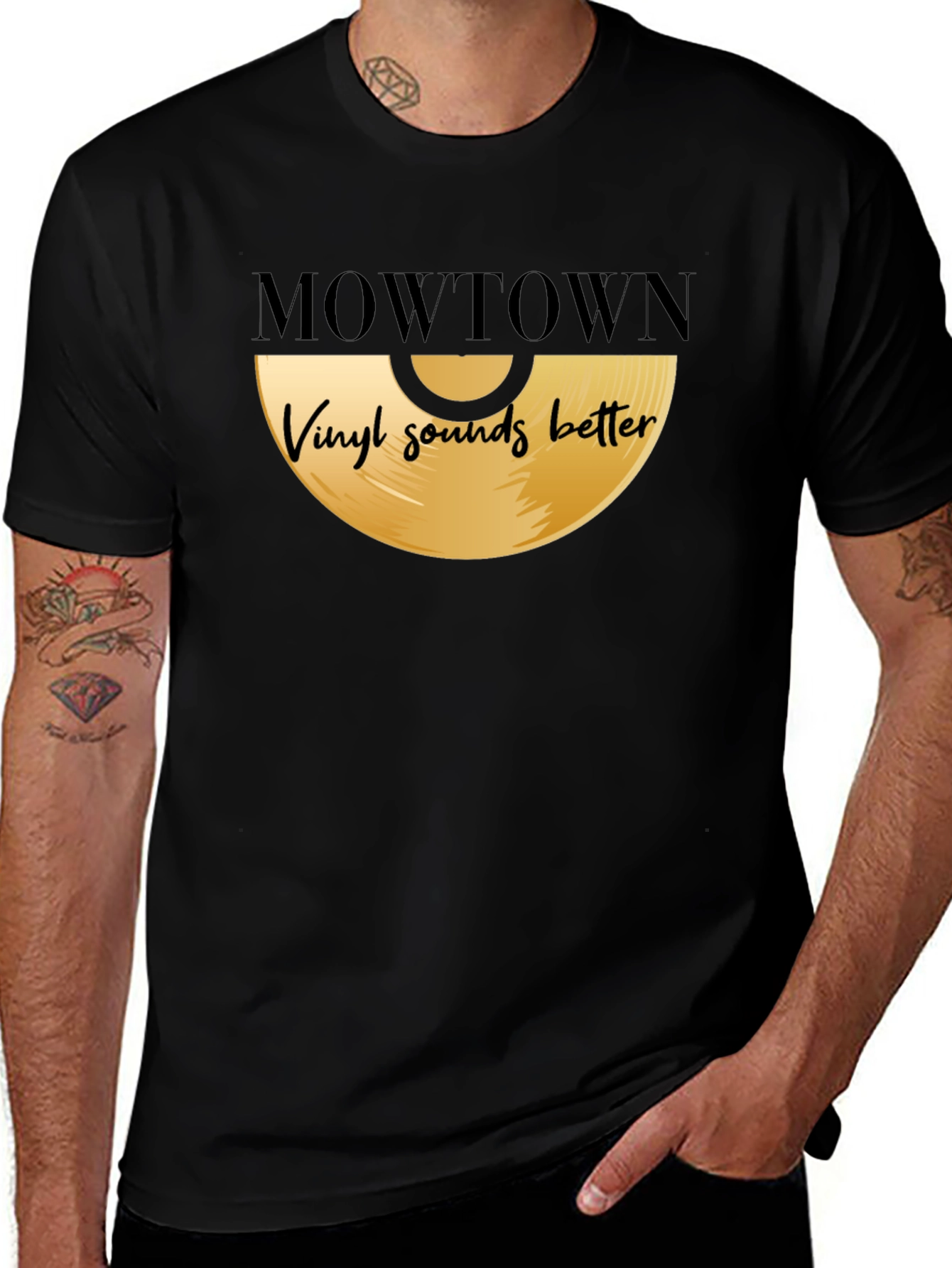 Mowtown Vinyl Sounds Better Black T-Shirt