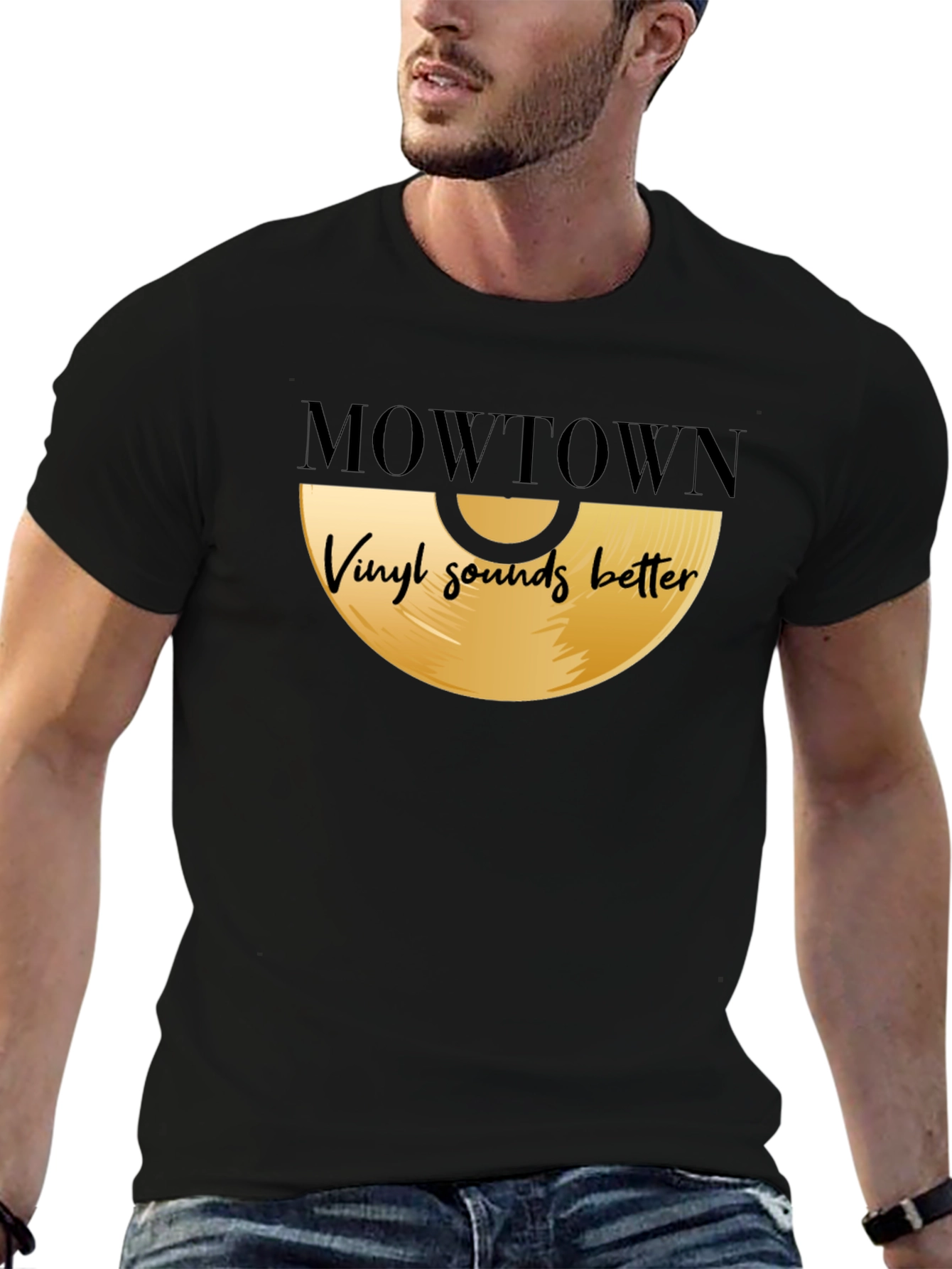 Mowtown Vinyl Sounds Better Black T-Shirt