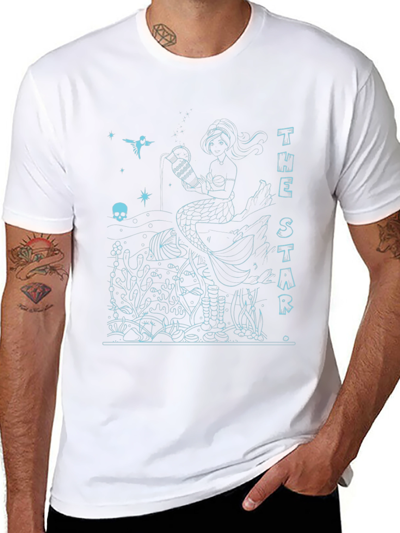 The Star Tarot Card Mermaid T-Shirt