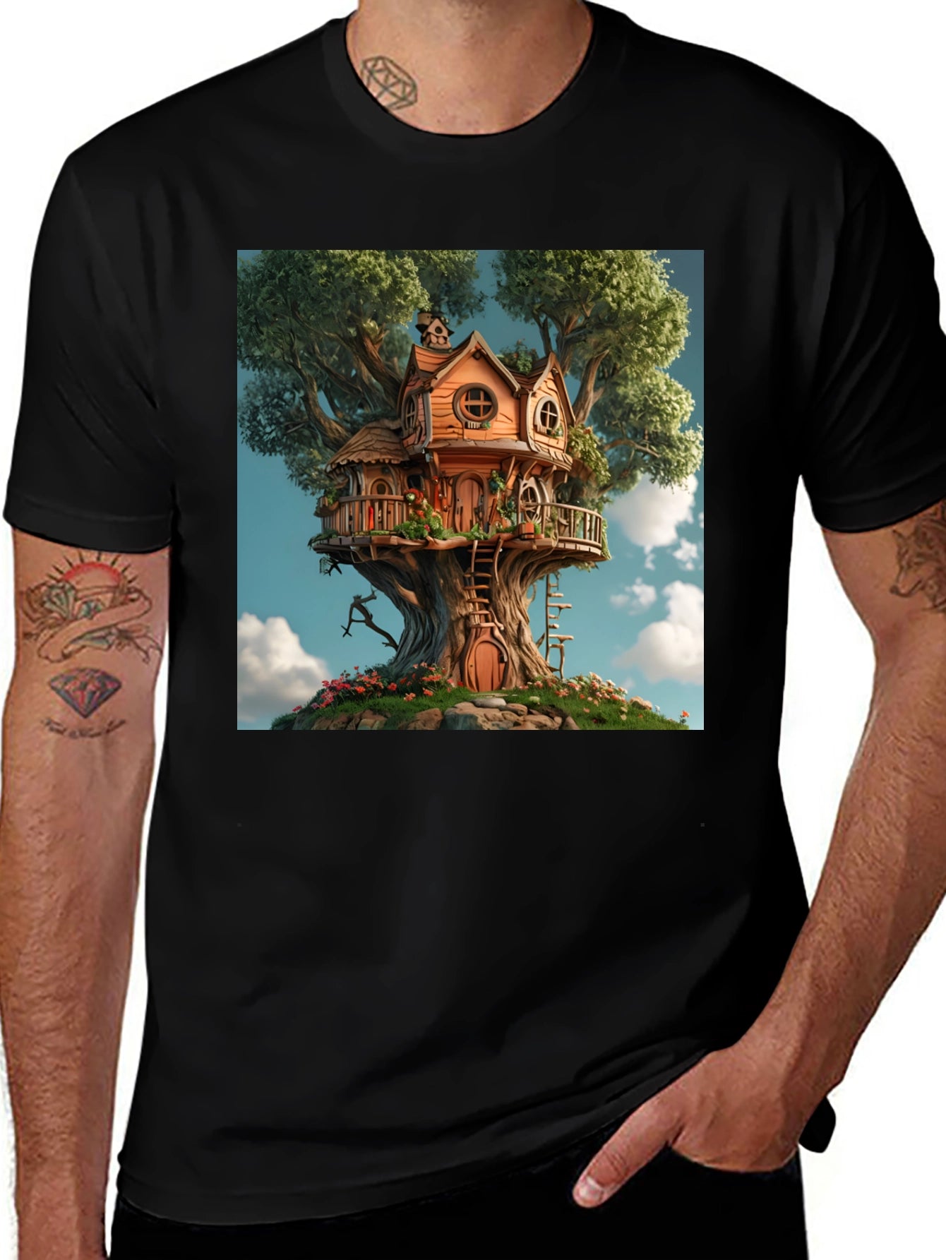 Treehouse Graphic Tee - Whimsical Design