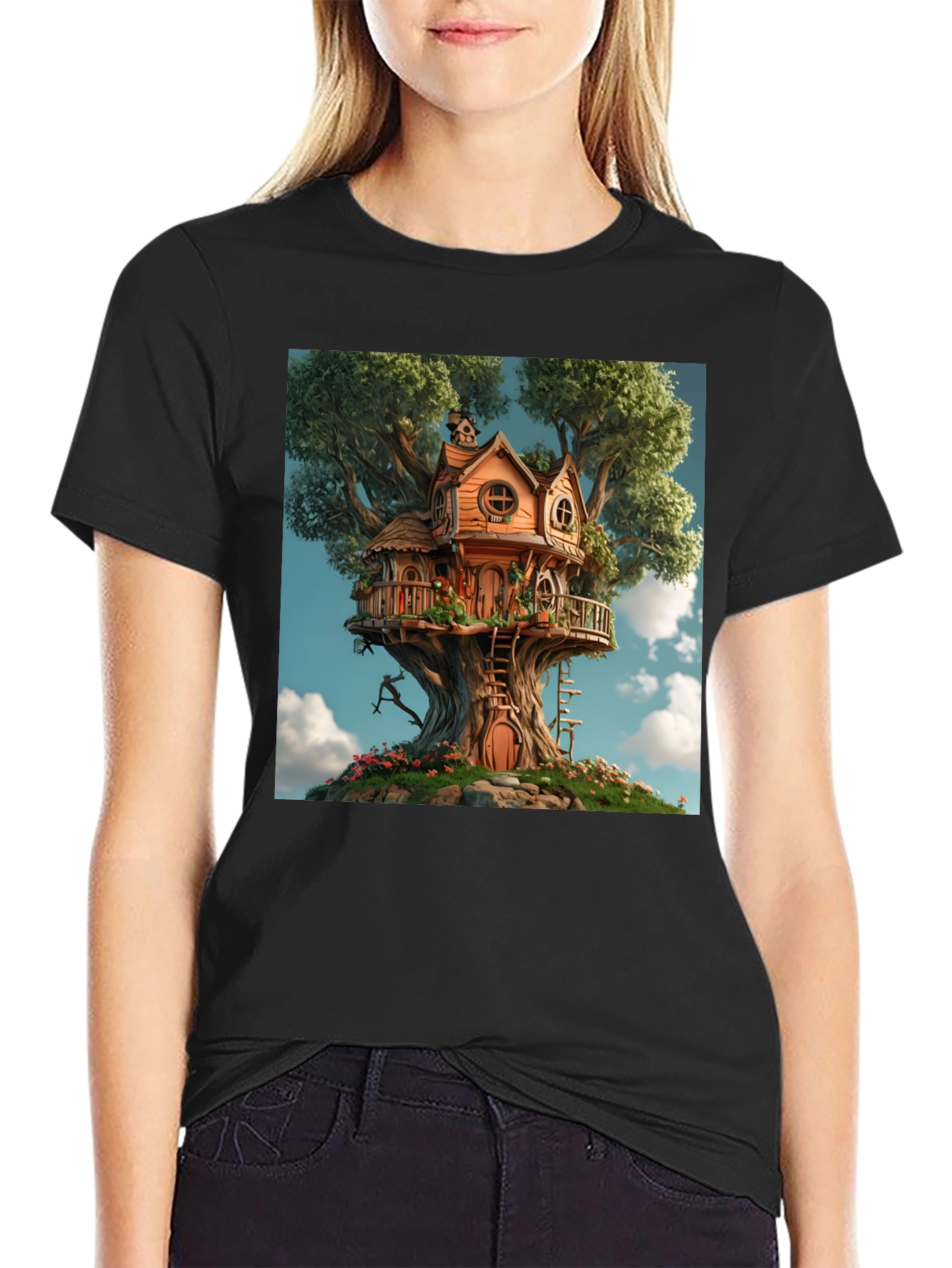 Treehouse Graphic Tee - Whimsical Design