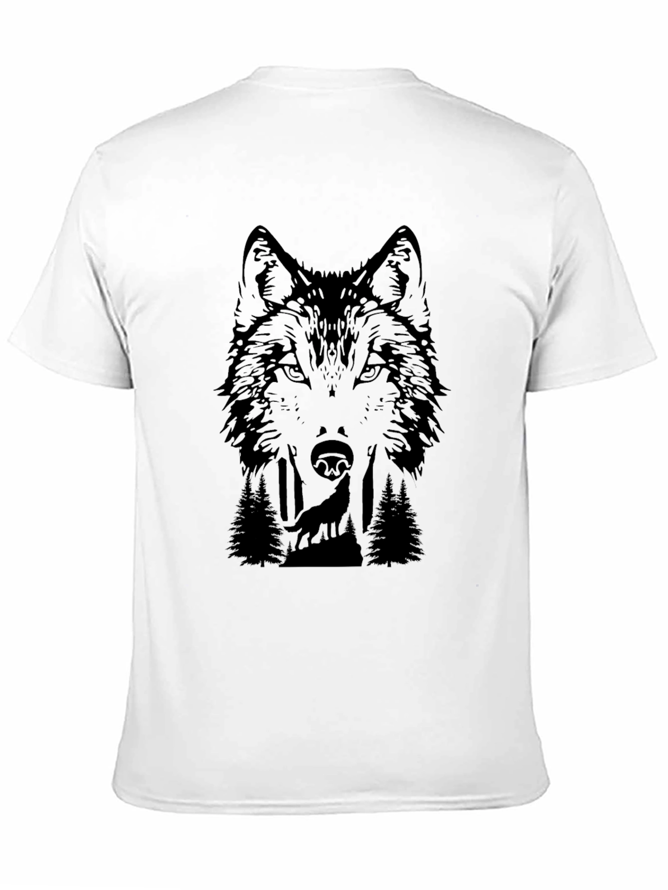 Wolf Graphic Print Black T-Shirt