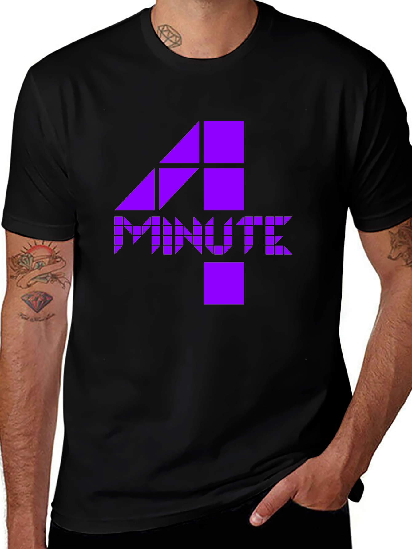 4Minute K-Pop Inspired Graphic Tee - Black