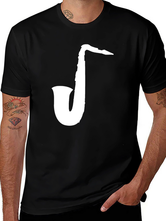 Saxophone Graphic Tee - Musicians Black T-Shirt