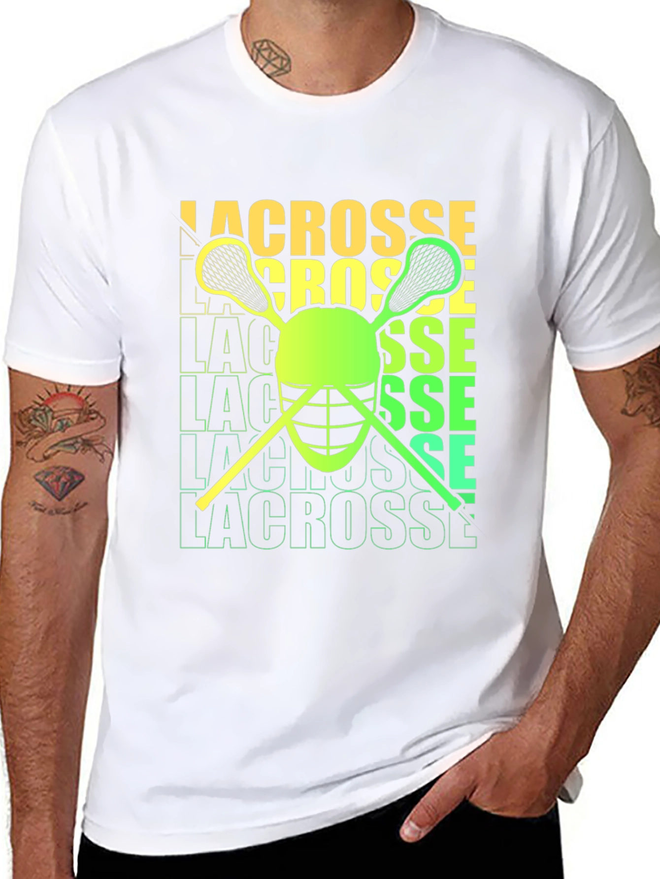 Lacrosse Helmet & Sticks Graphic T-Shirt