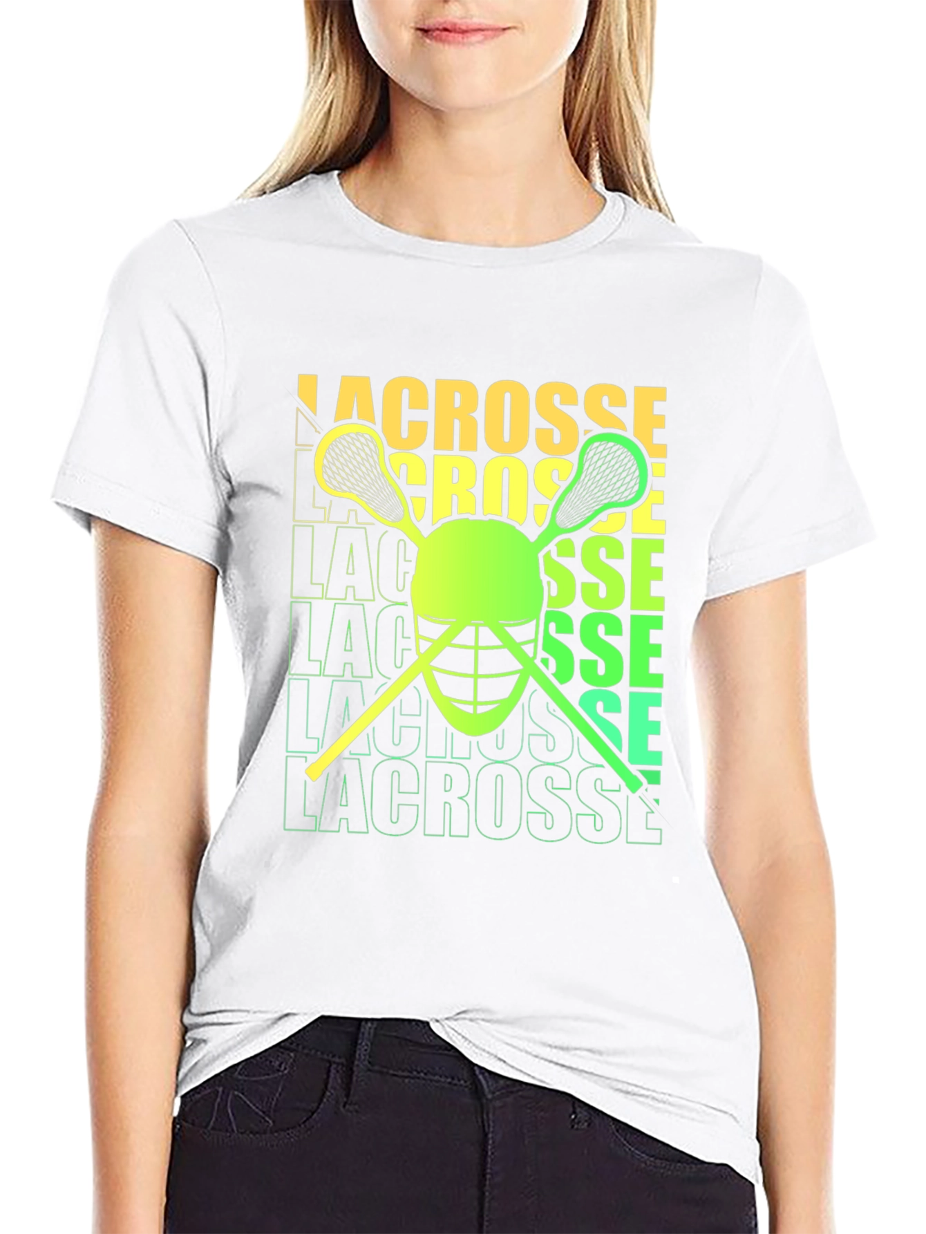 Lacrosse Helmet & Sticks Graphic T-Shirt