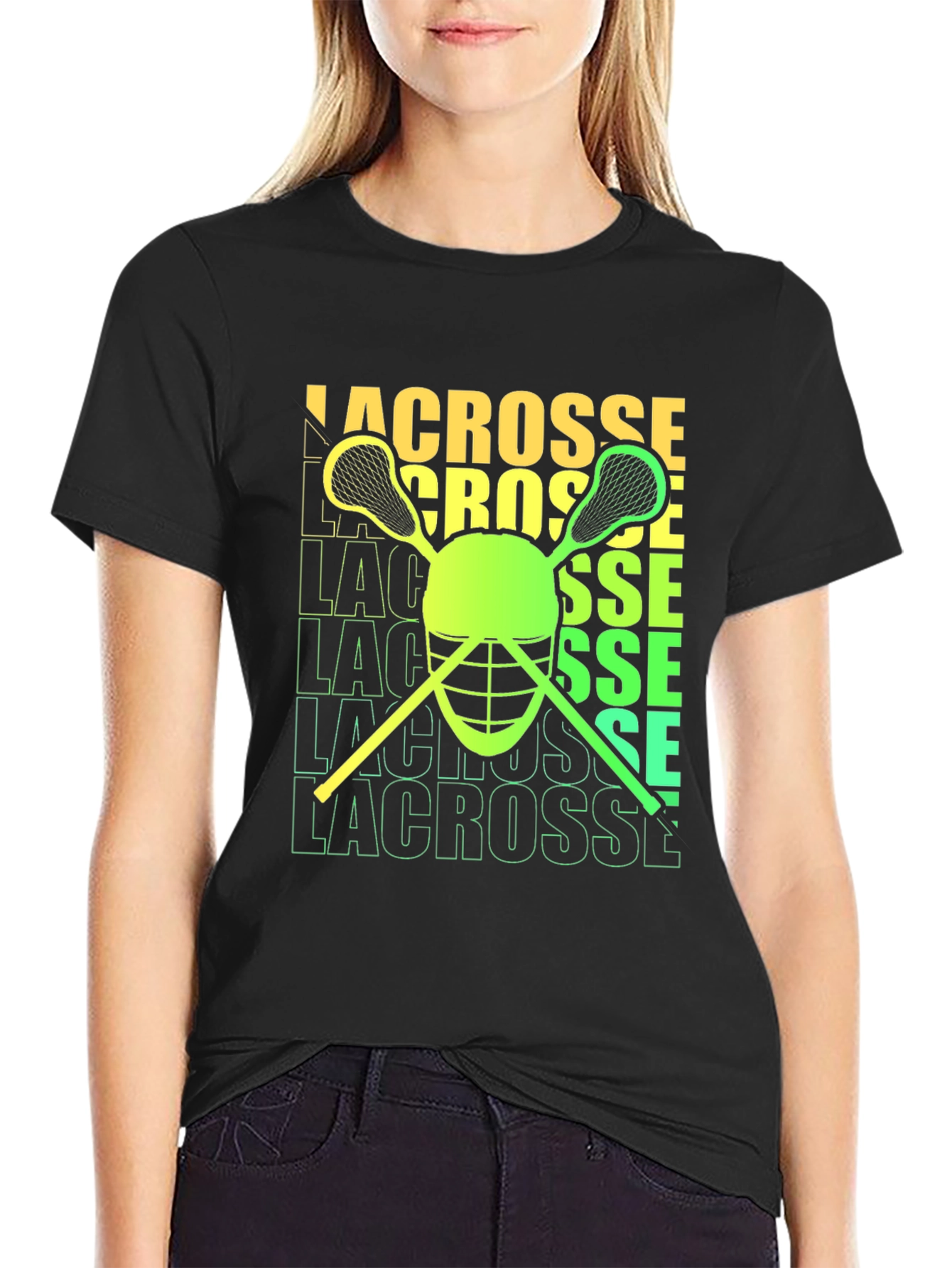 Lacrosse Helmet & Sticks Graphic T-Shirt