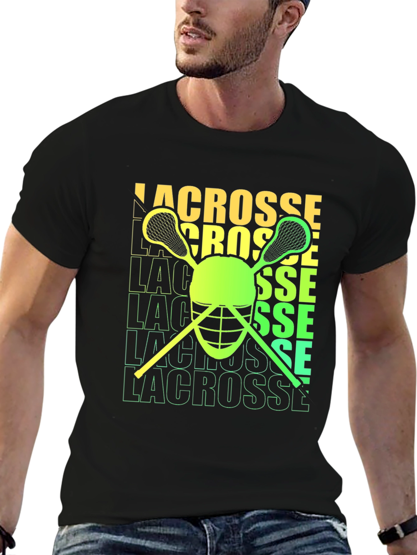 Lacrosse Helmet & Sticks Graphic T-Shirt