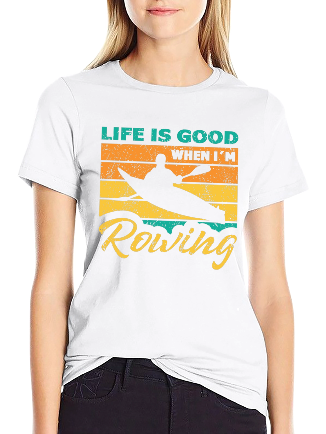 Life is Good Rowing Graphic T-Shirt
