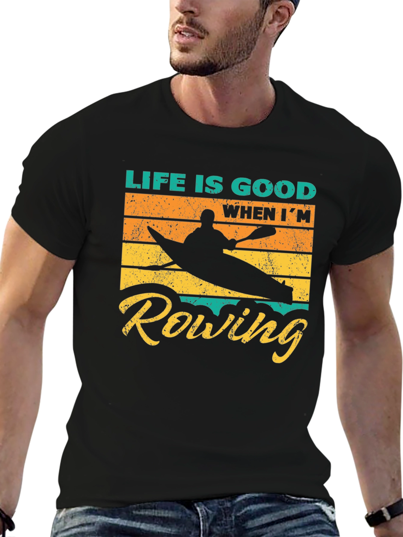 Life is Good Rowing Graphic T-Shirt