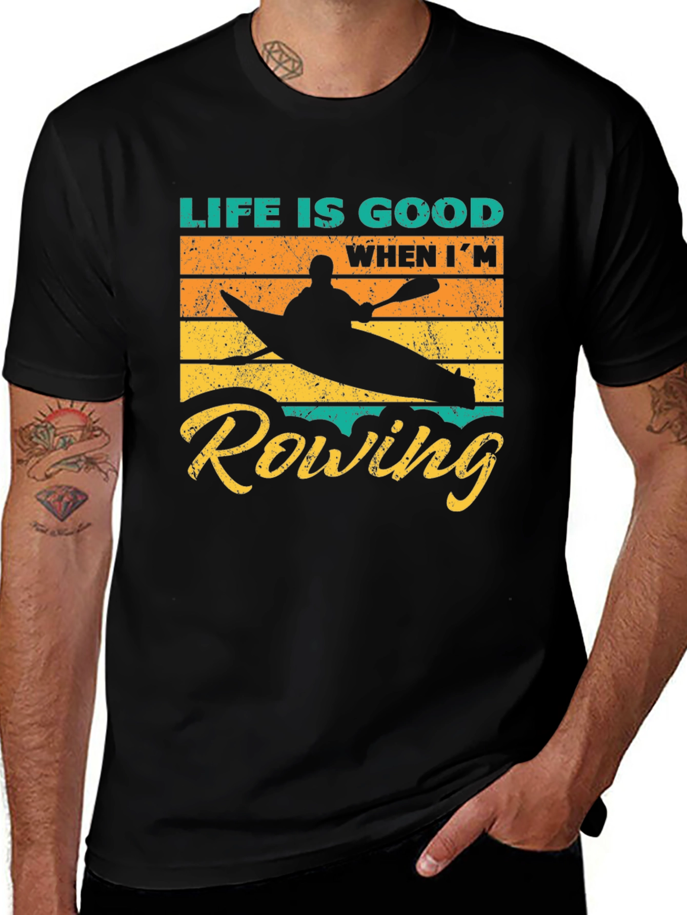 Life is Good Rowing Graphic T-Shirt