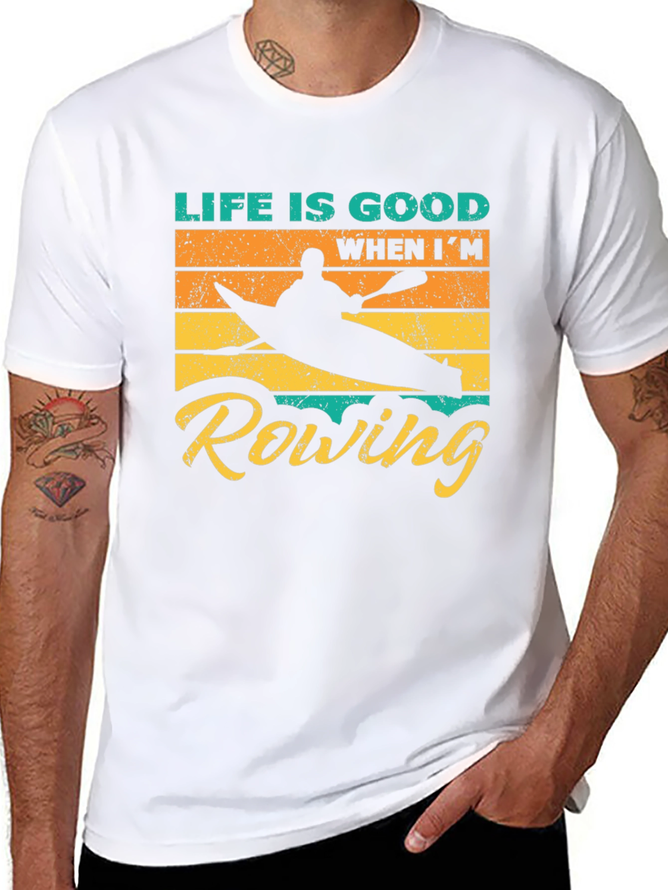 Life is Good Rowing Graphic T-Shirt