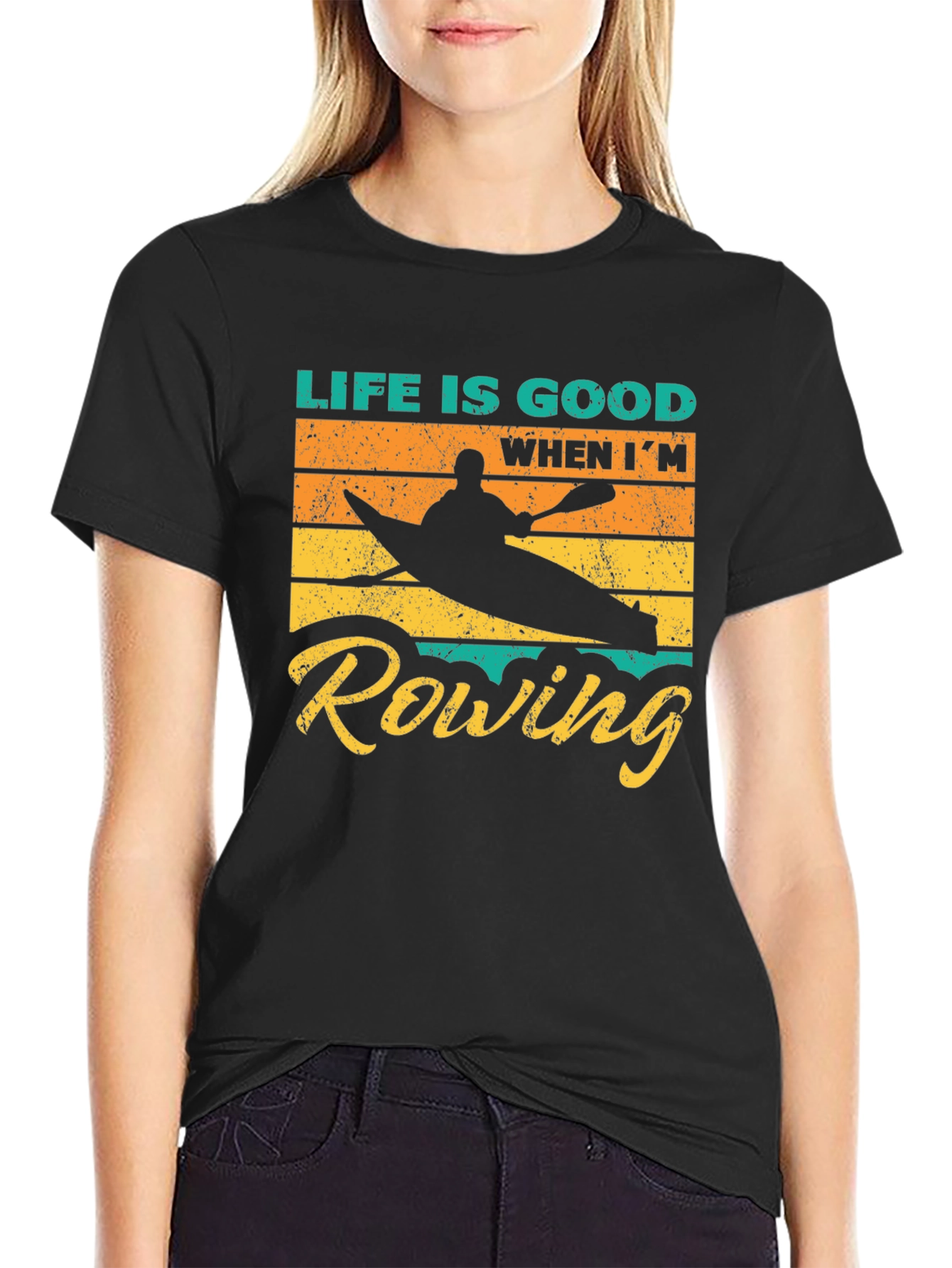 Life is Good Rowing Graphic T-Shirt