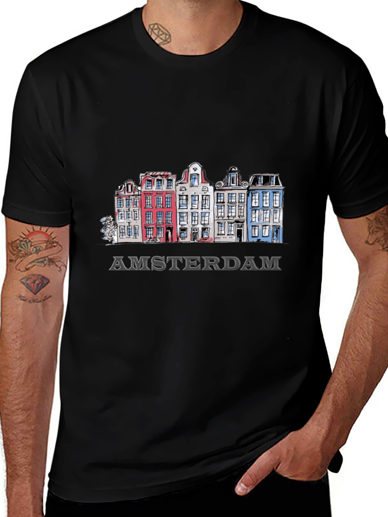 Amsterdam Houses Graphic T-Shirt
