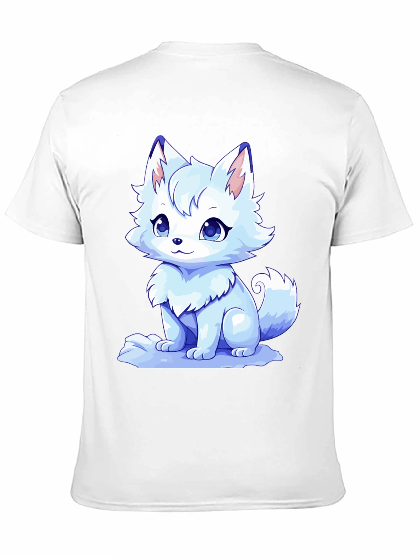 Cute Anime Fox Black T-Shirt