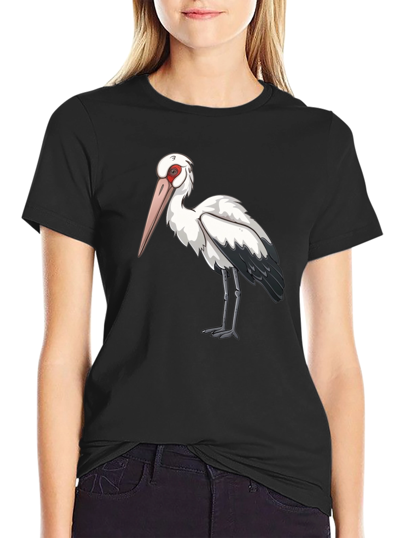 Stork Graphic Tee - Cool Bird Lover Shirt