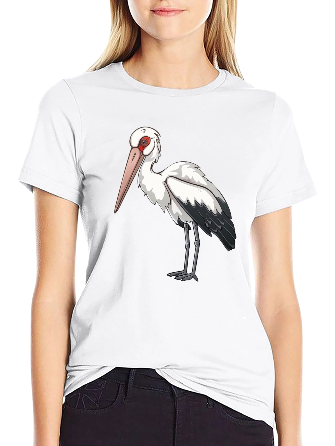 Stork Graphic Tee - Cool Bird Lover Shirt