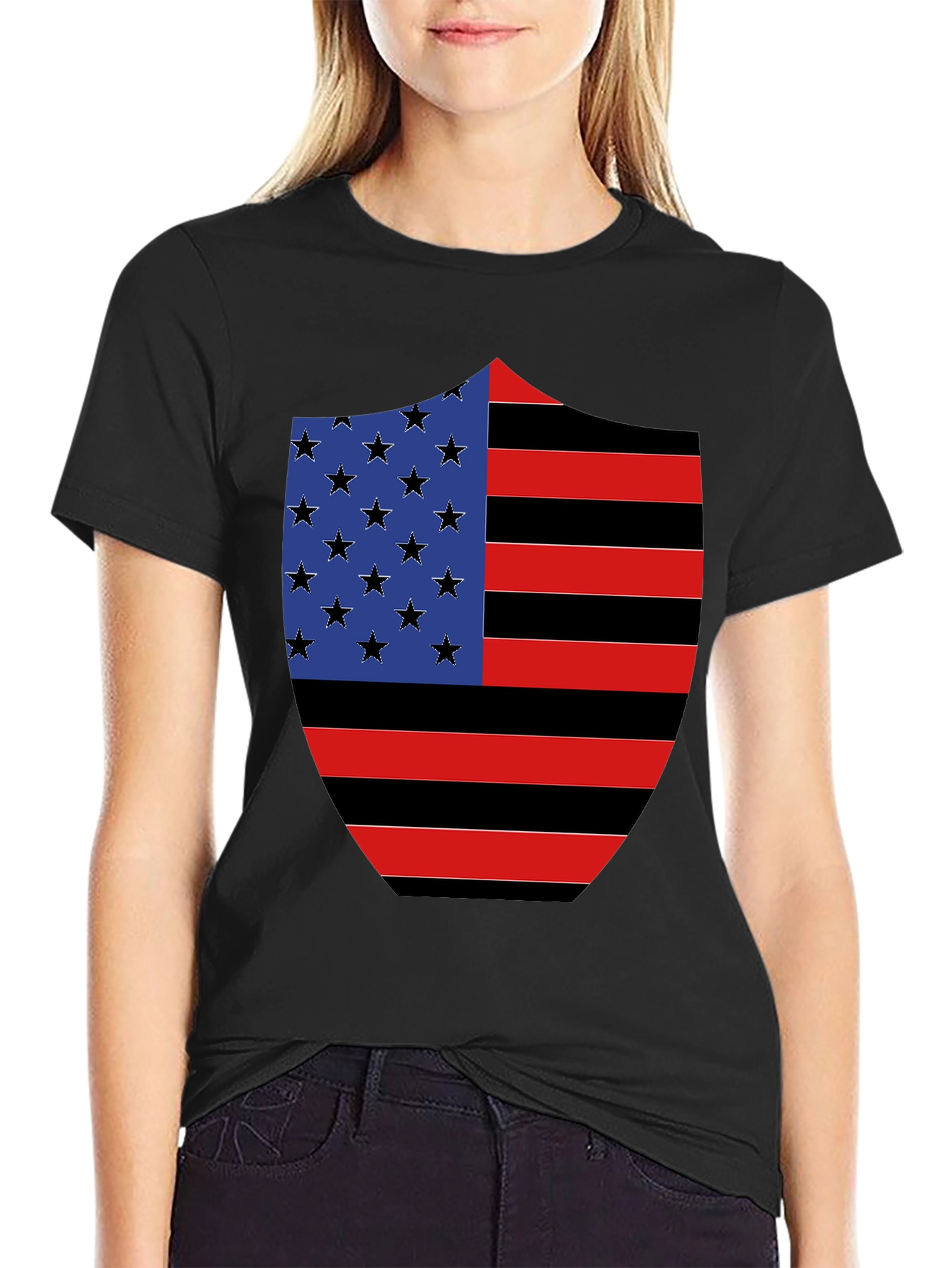 American Flag Shield Graphic Tee