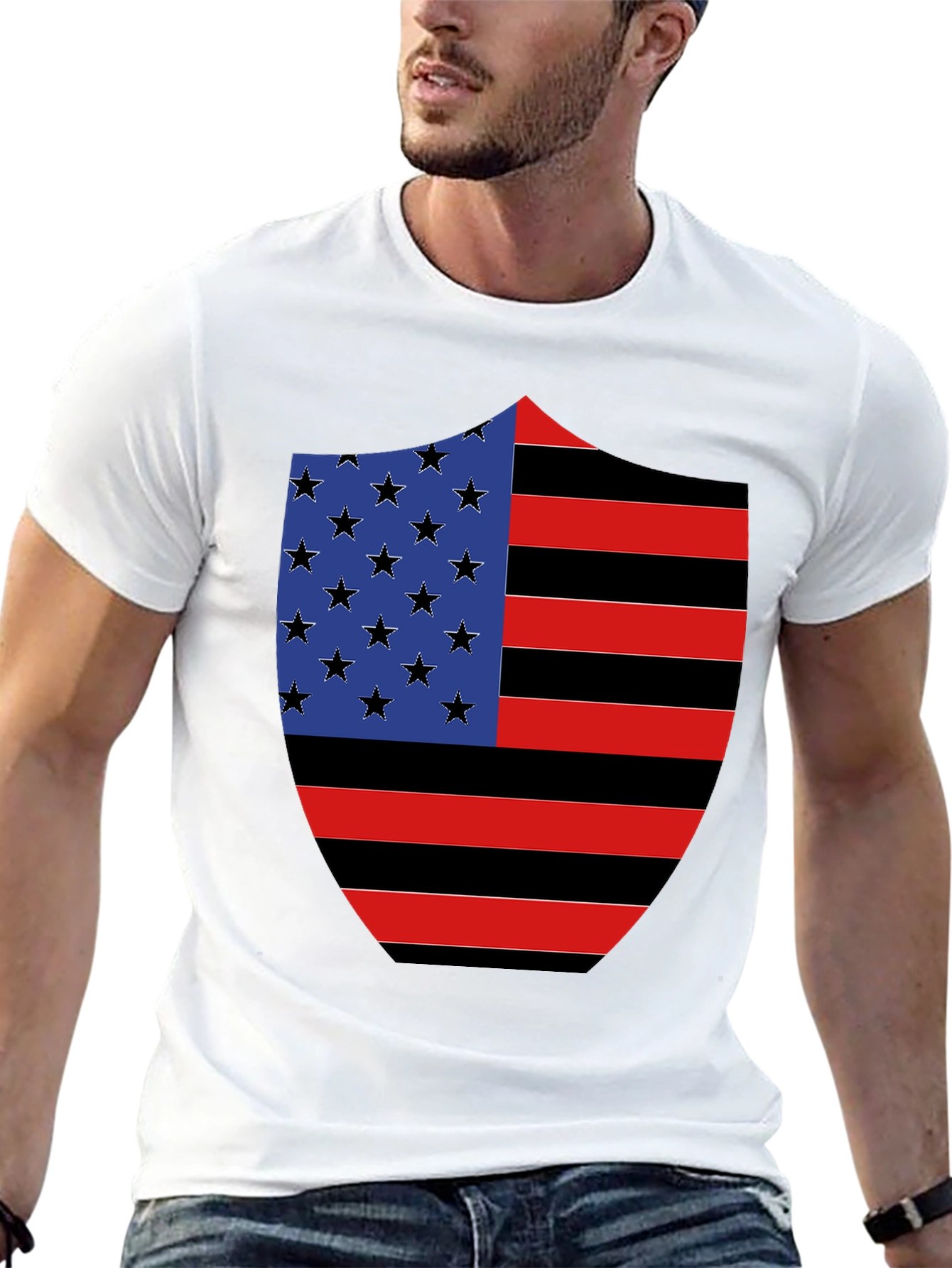 American Flag Shield Graphic Tee