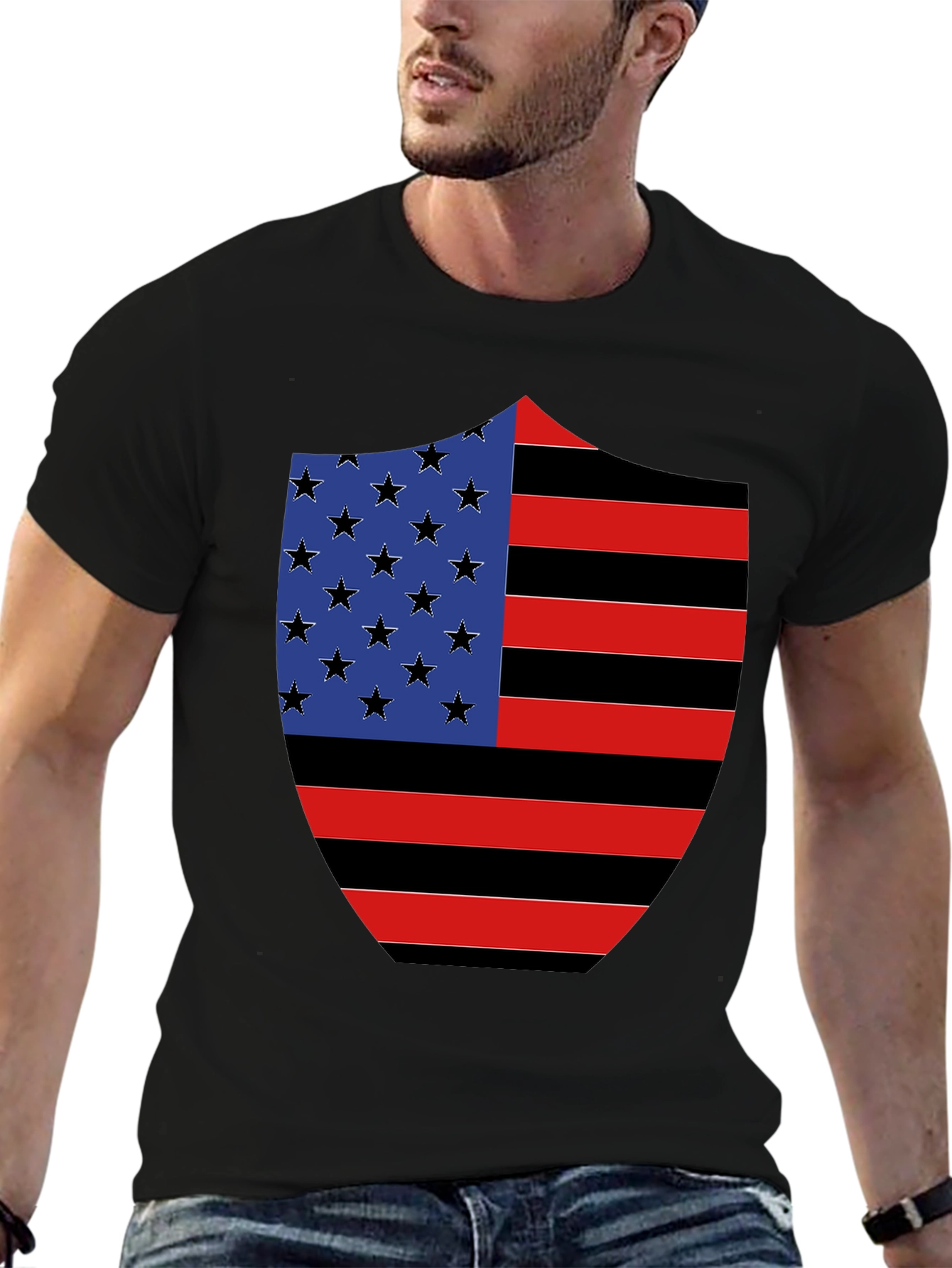 American Flag Shield Graphic Tee