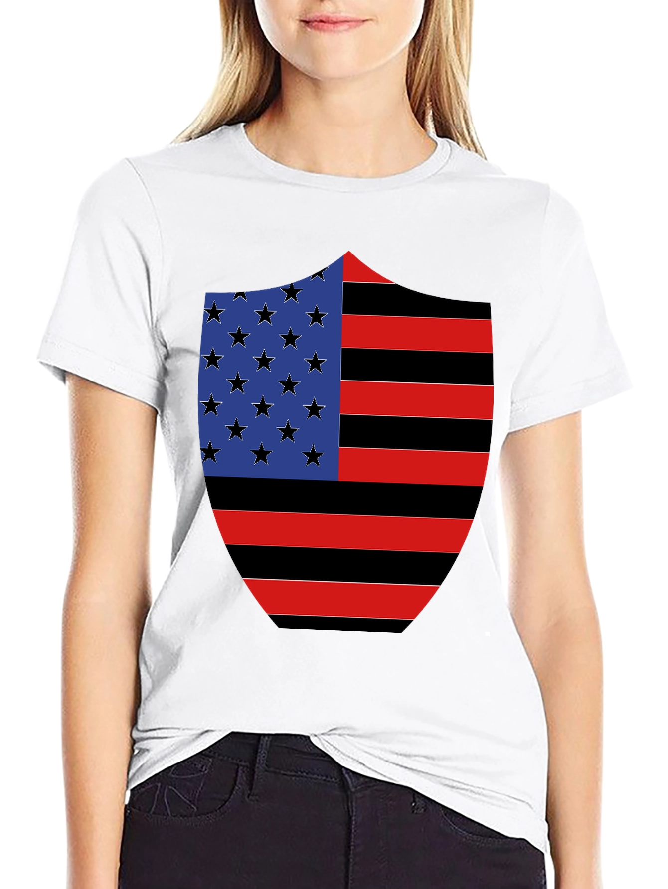 American Flag Shield Graphic Tee