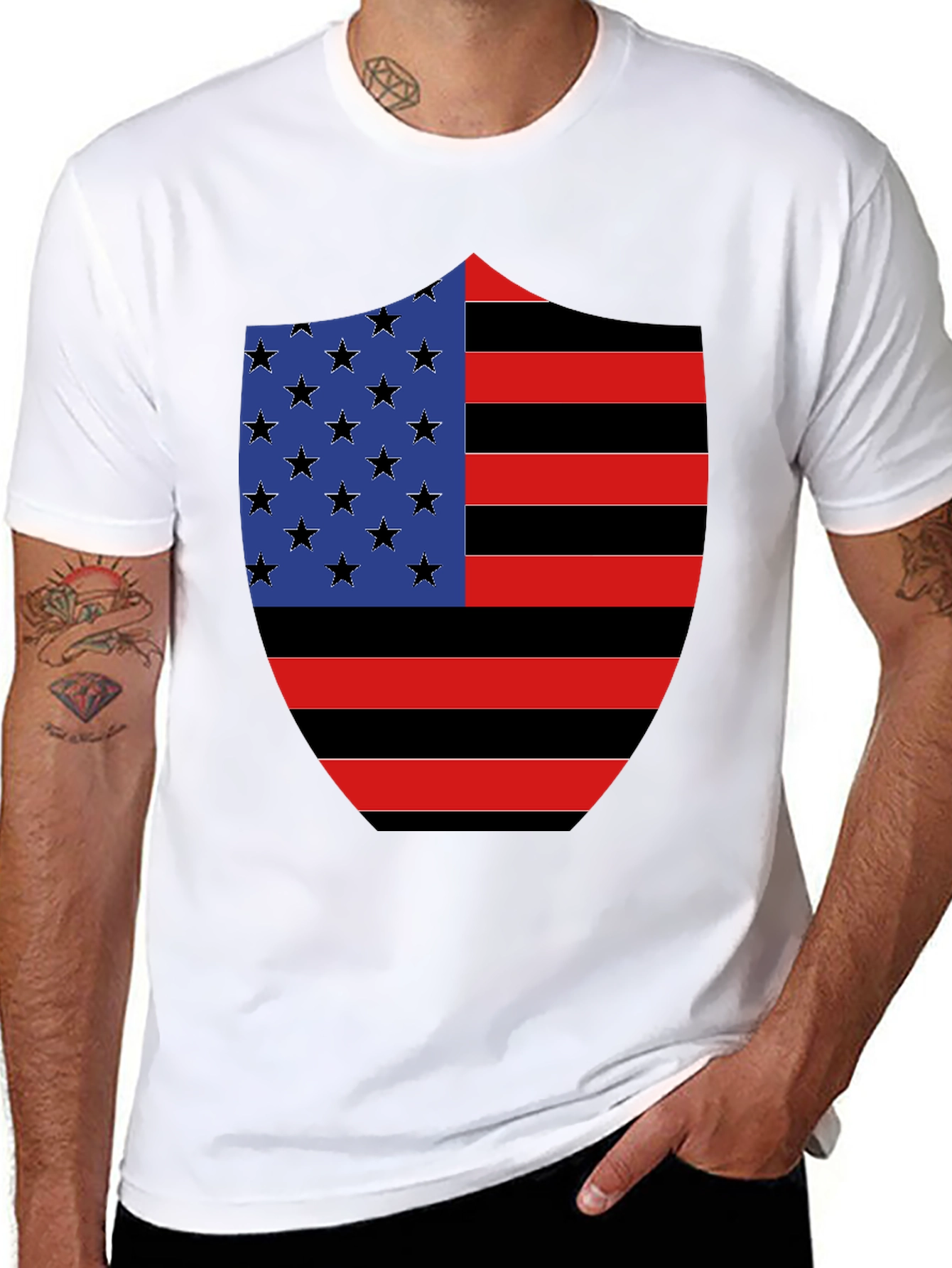American Flag Shield Graphic Tee