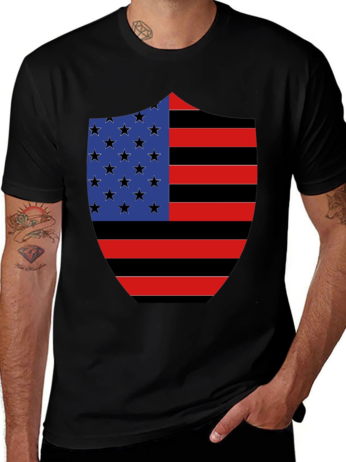 American Flag Shield Graphic Tee