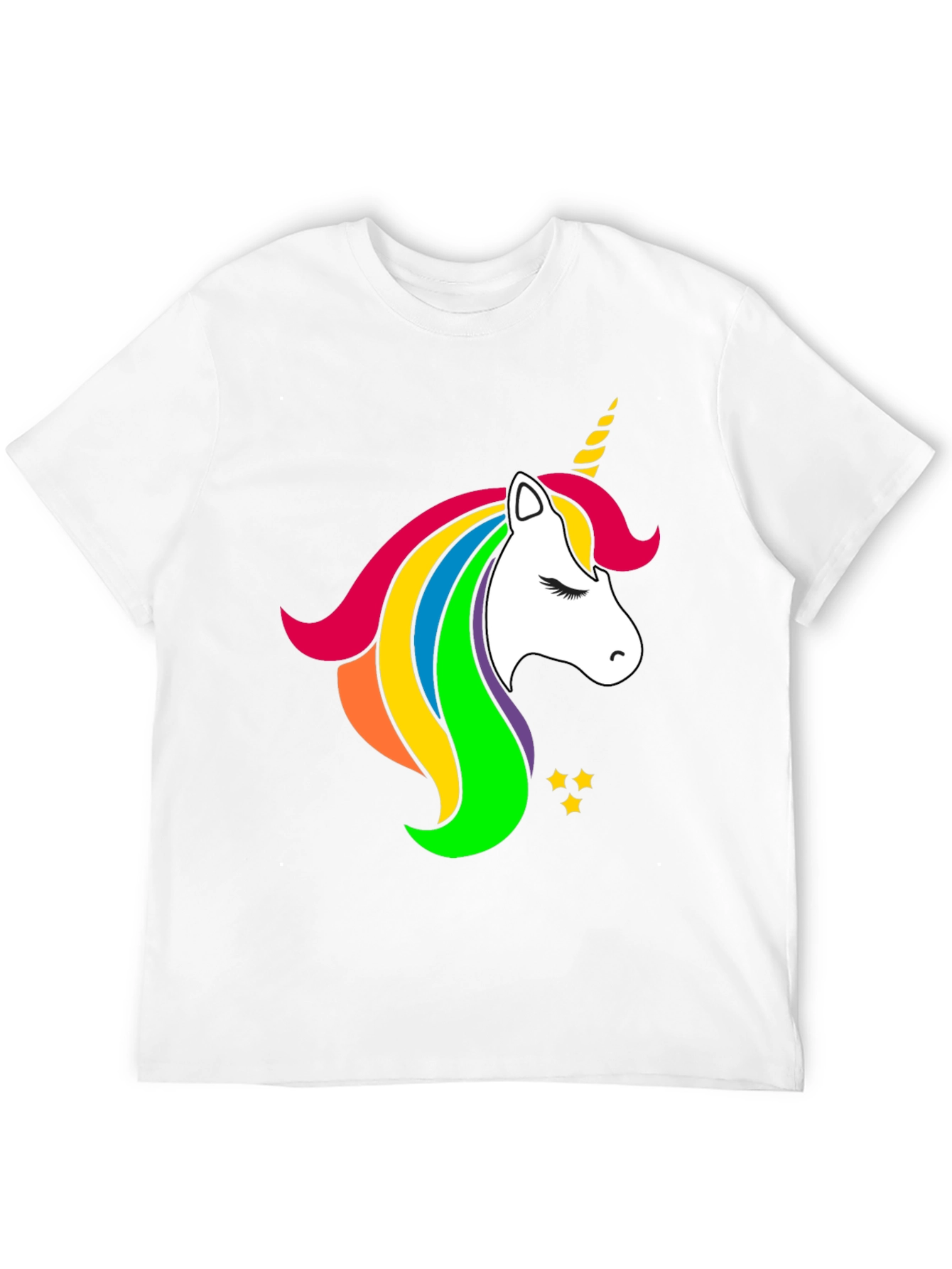 Rainbow Unicorn Graphic Black T-Shirt