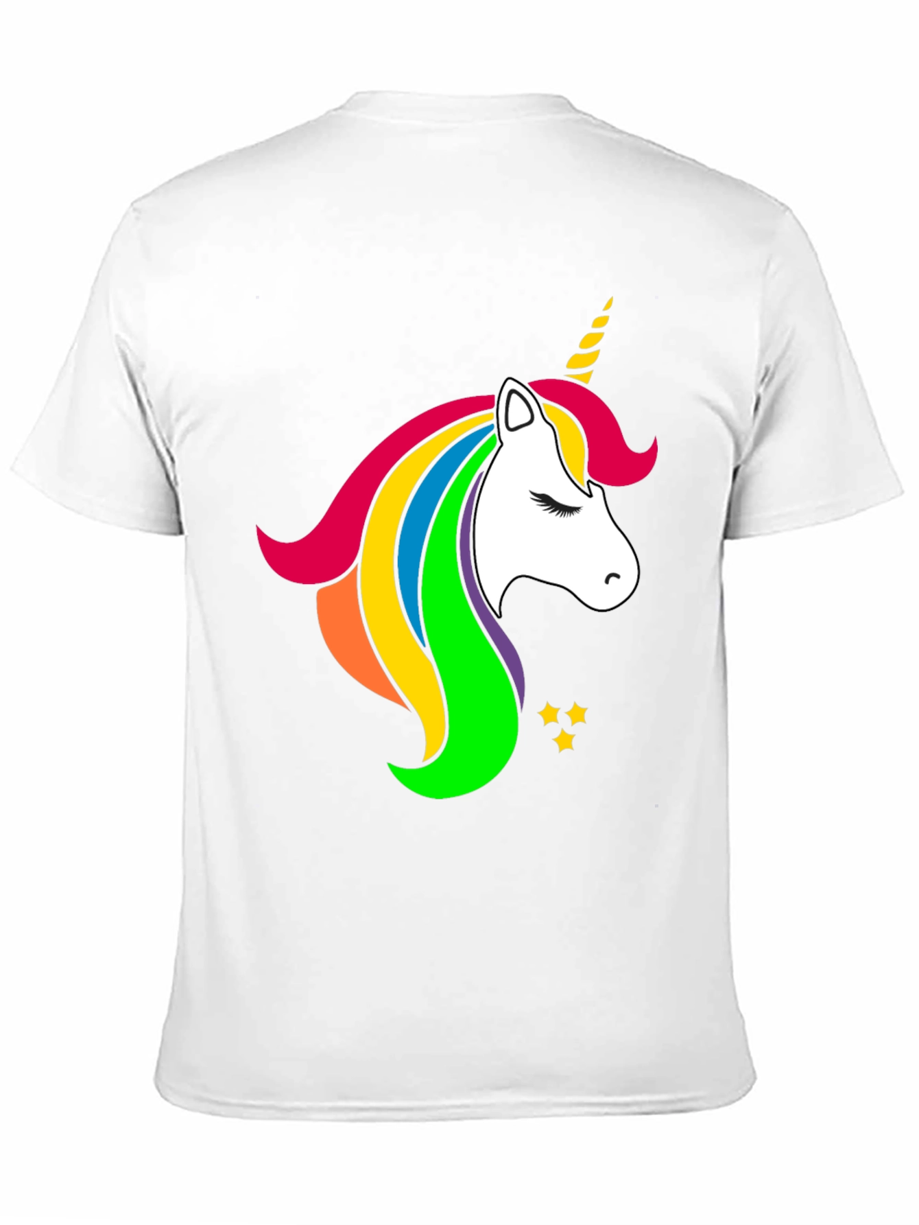 Rainbow Unicorn Graphic Black T-Shirt