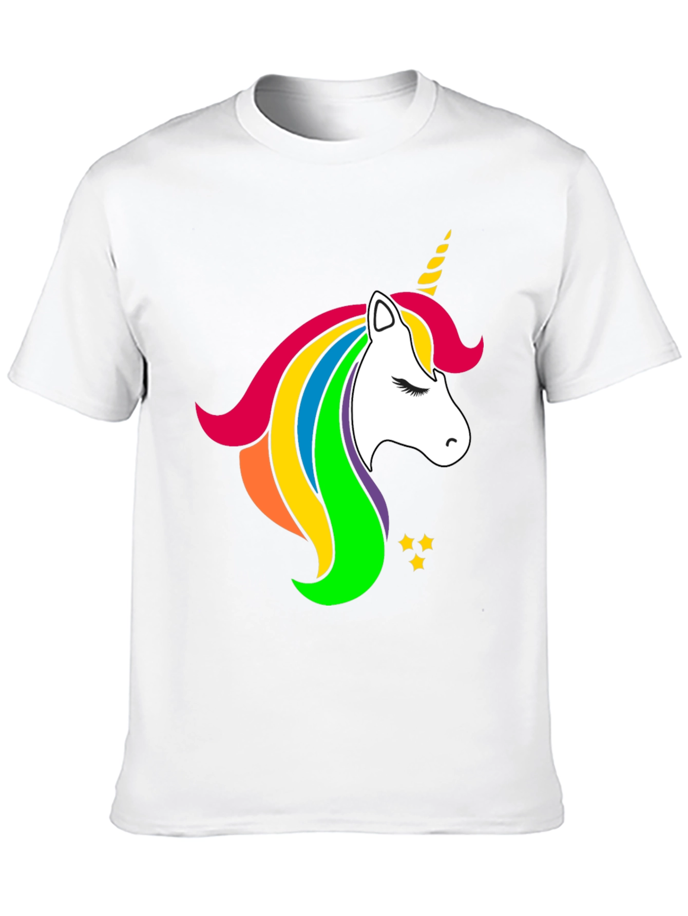 Rainbow Unicorn Graphic Black T-Shirt