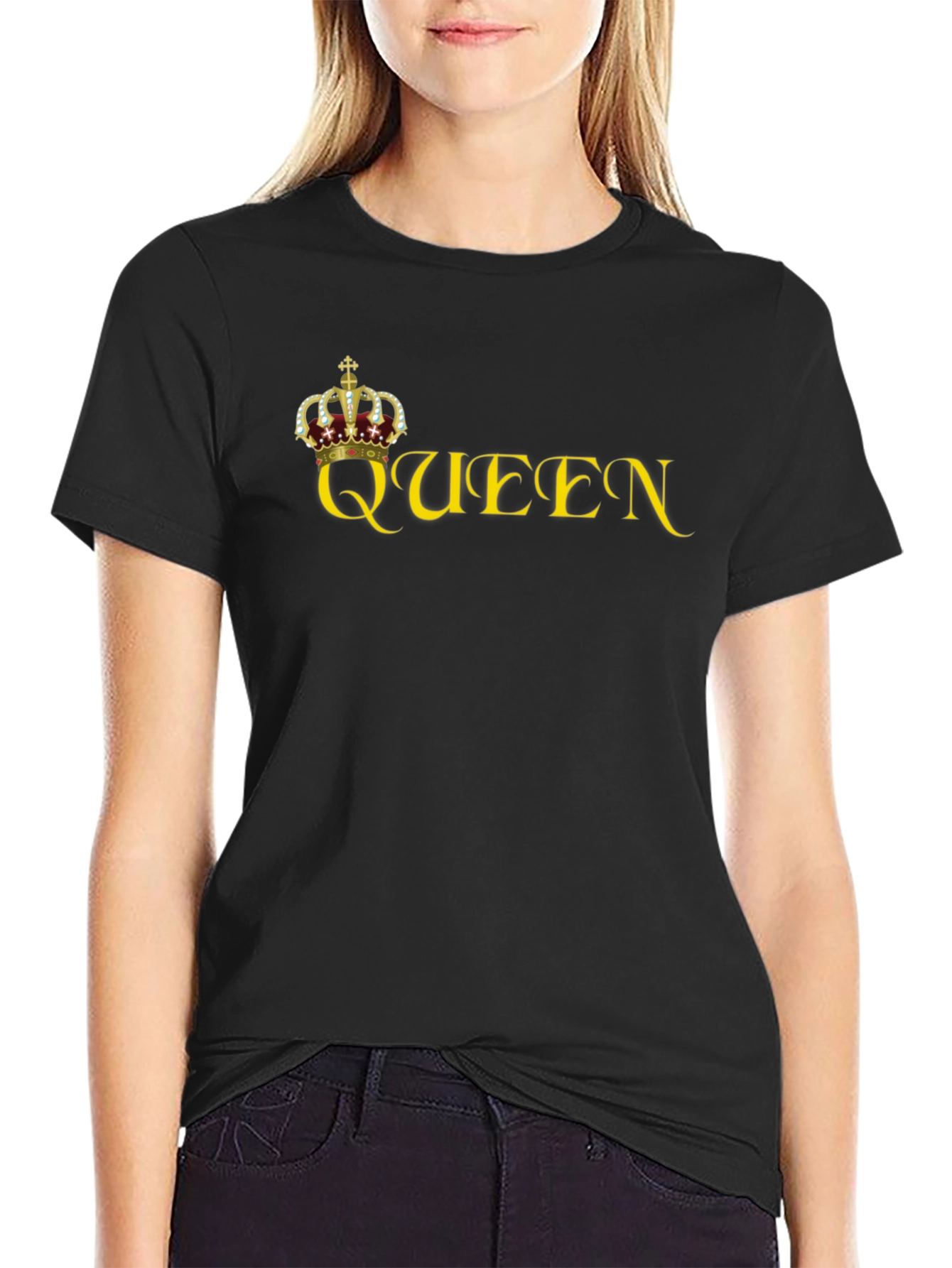 Queen Crown Graphic Black Tee