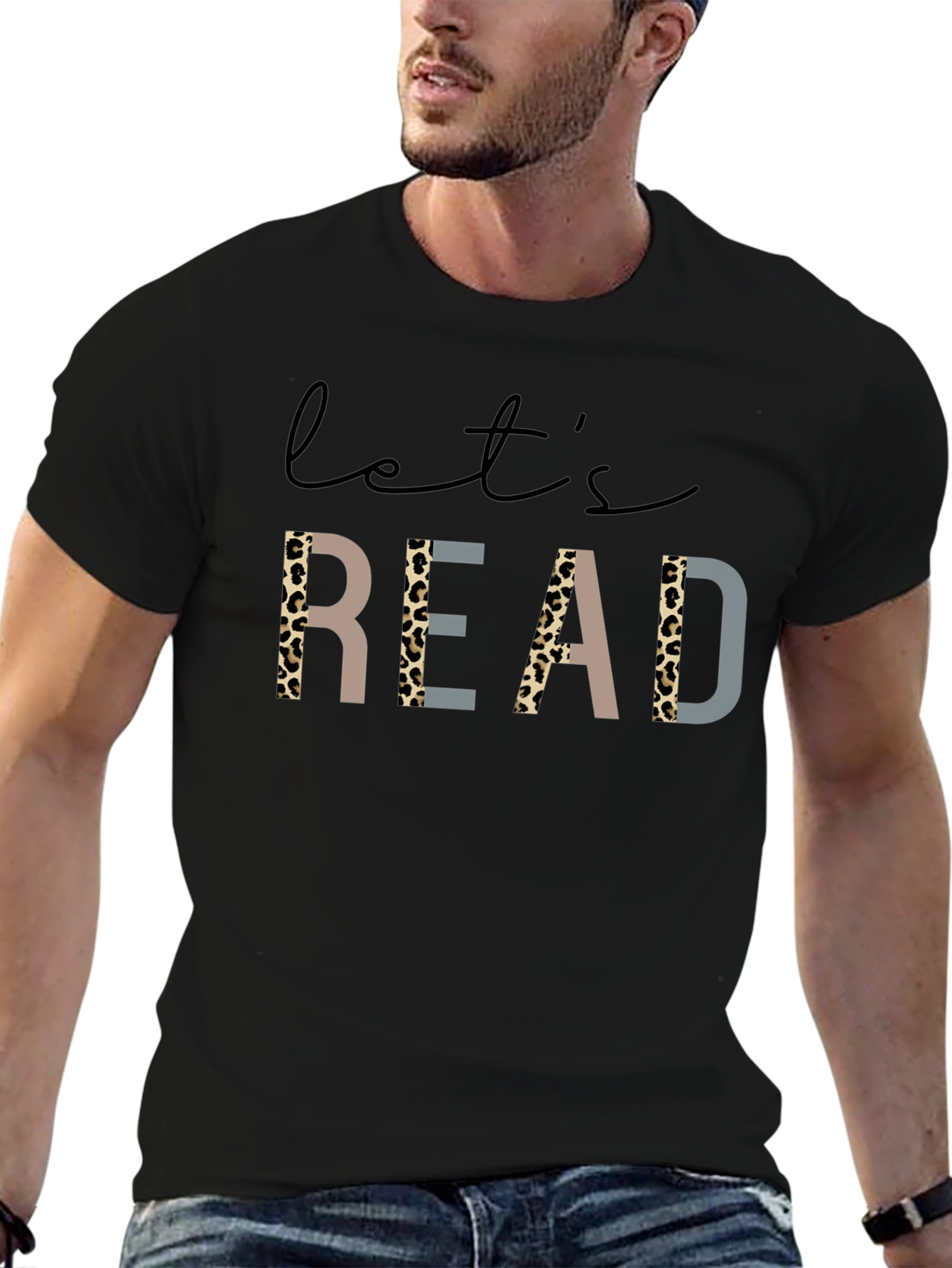 Lets Read Graphic Tee - Leopard Print
