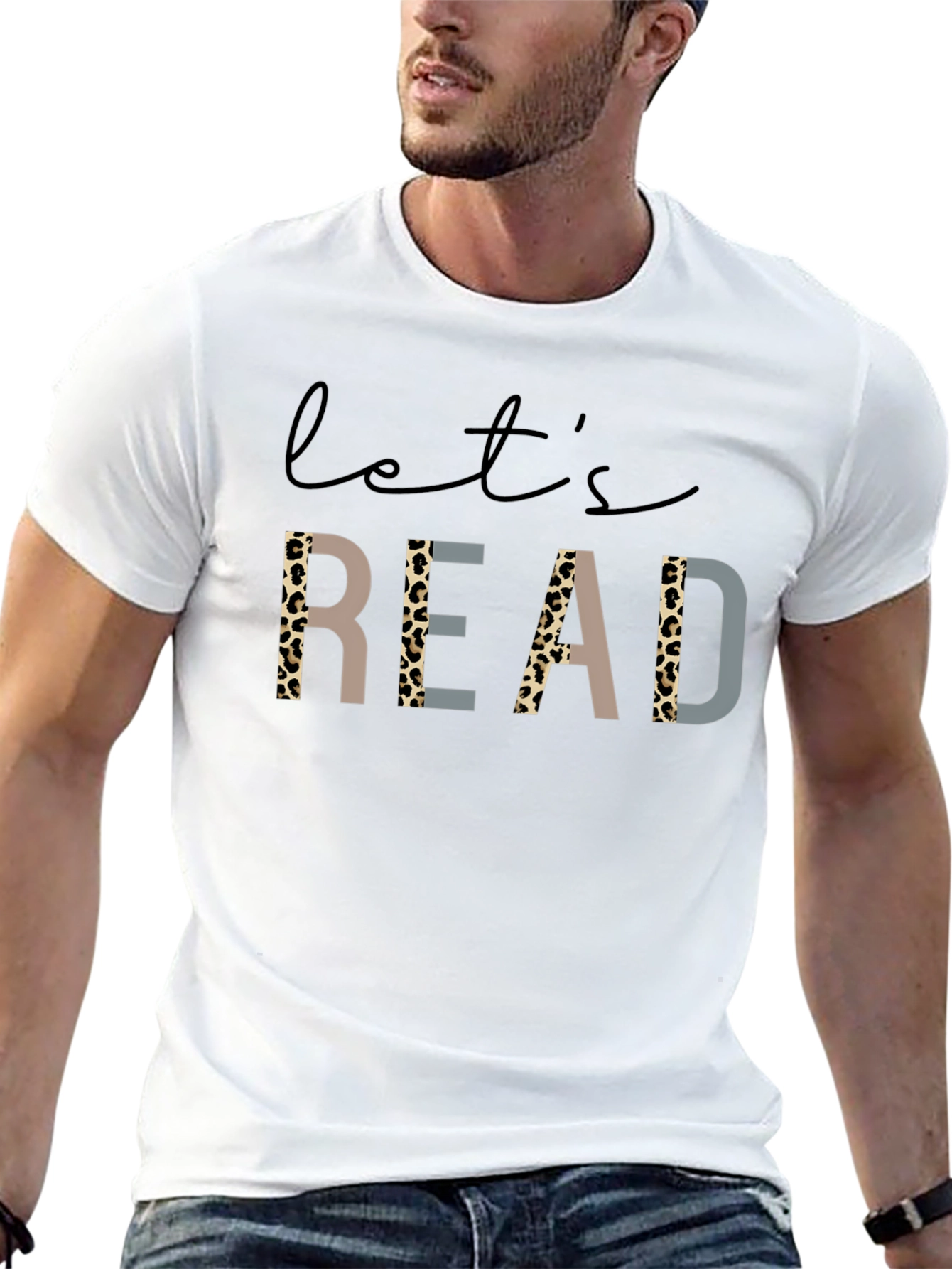 Lets Read Graphic Tee - Leopard Print