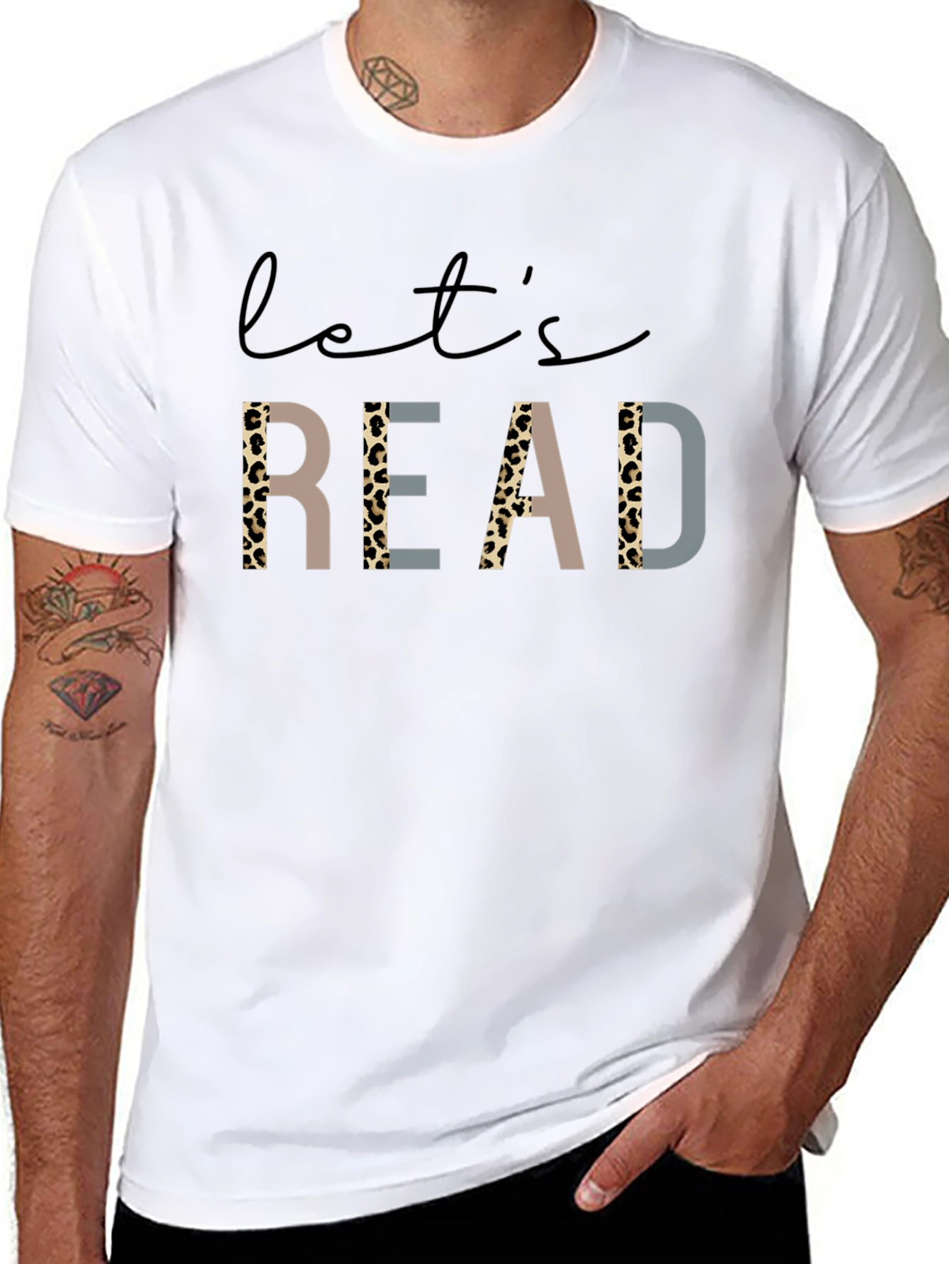 Lets Read Graphic Tee - Leopard Print