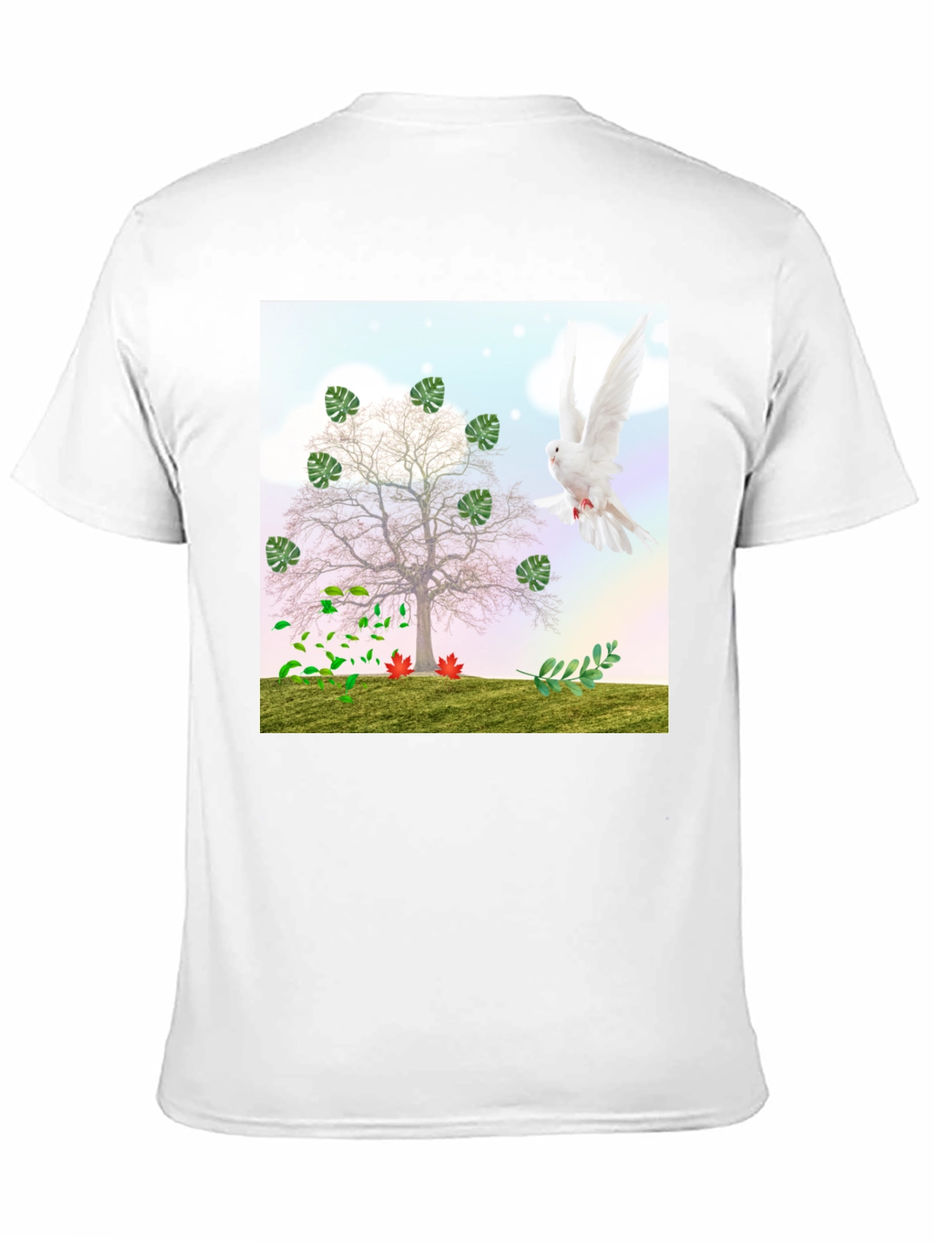 Nature Tree Dove Graphic T-Shirt