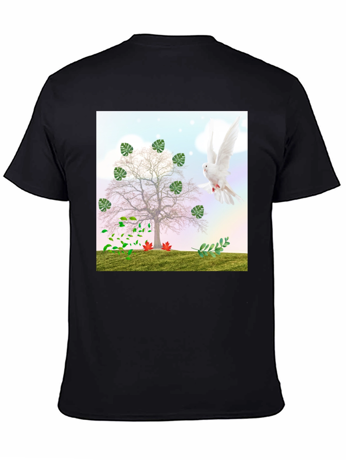 Nature Tree Dove Graphic T-Shirt