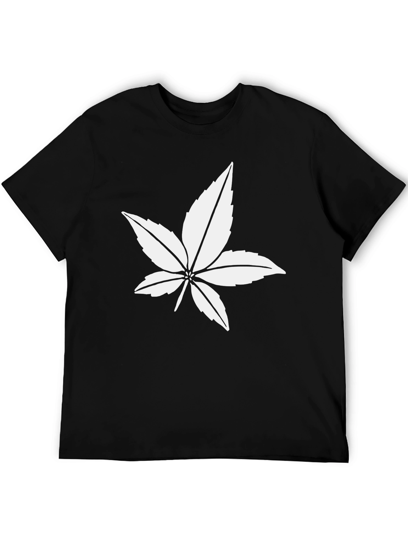 Leaf Graphic Black T-Shirt - Casual Style