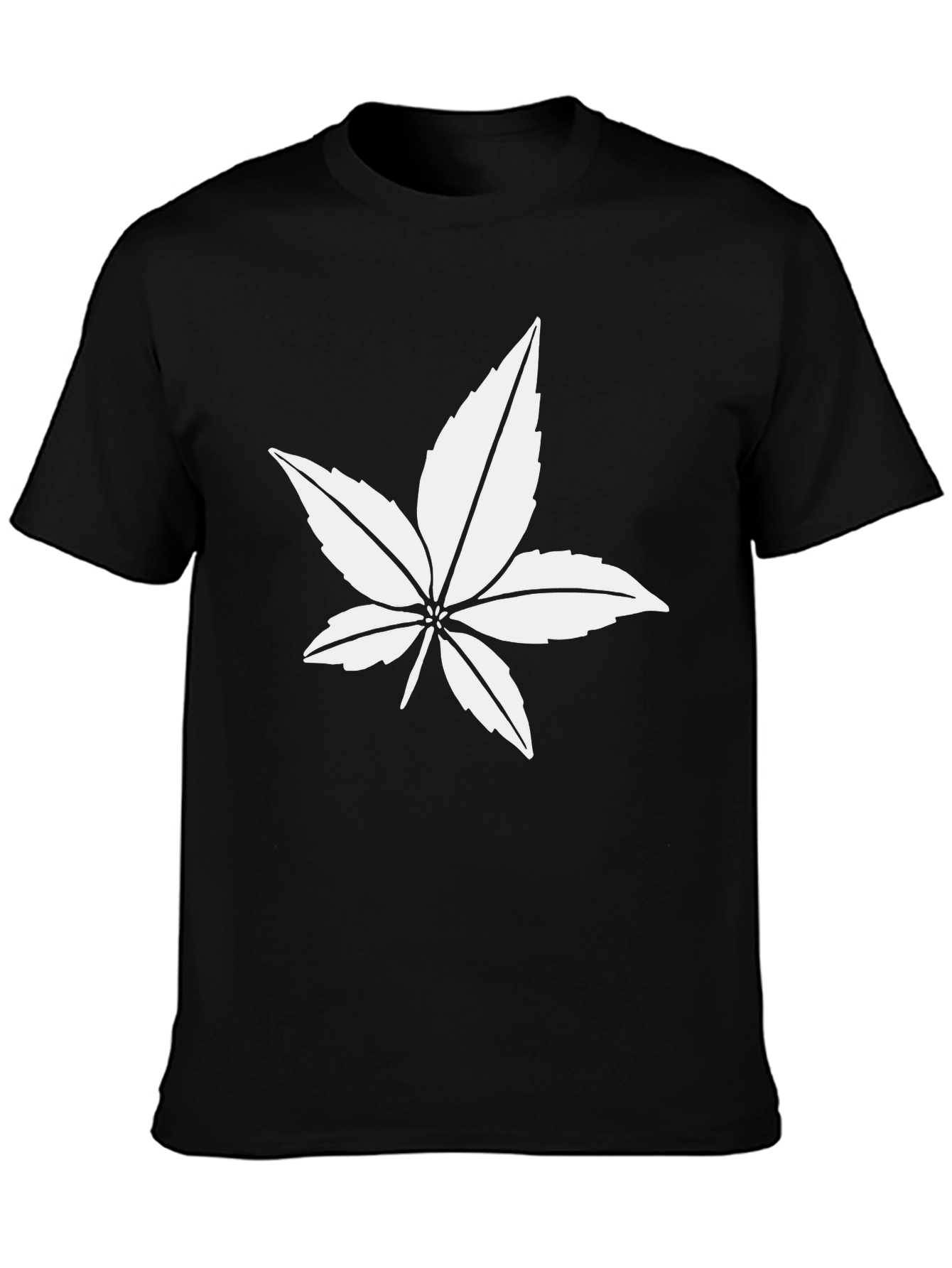 Leaf Graphic Black T-Shirt - Casual Style