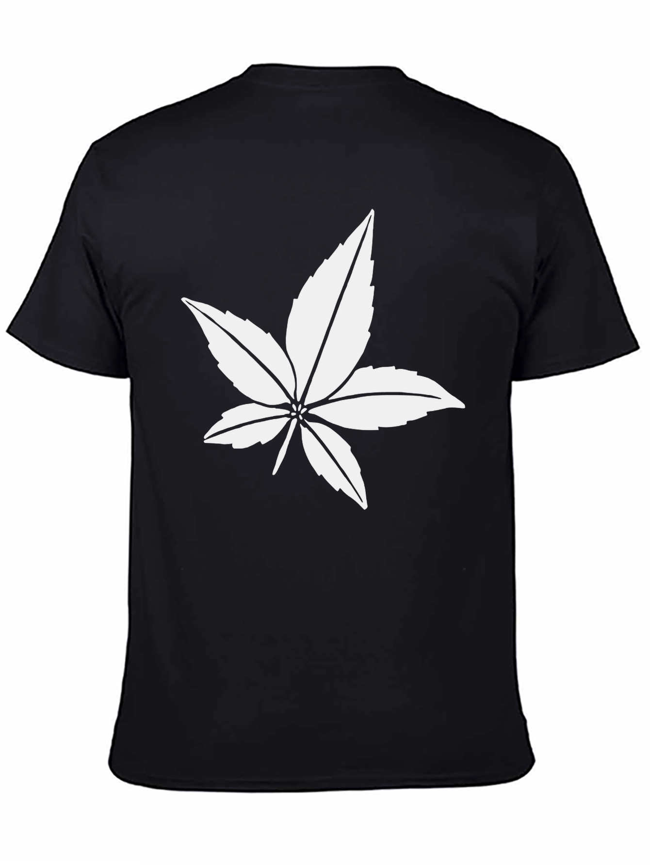 Leaf Graphic Black T-Shirt - Casual Style