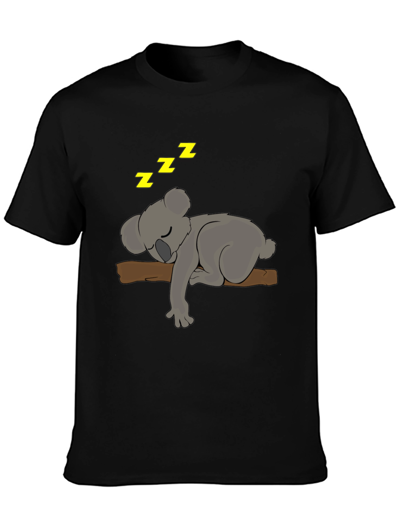 Cute Sleeping Koala Bear T-Shirt - Black Tee