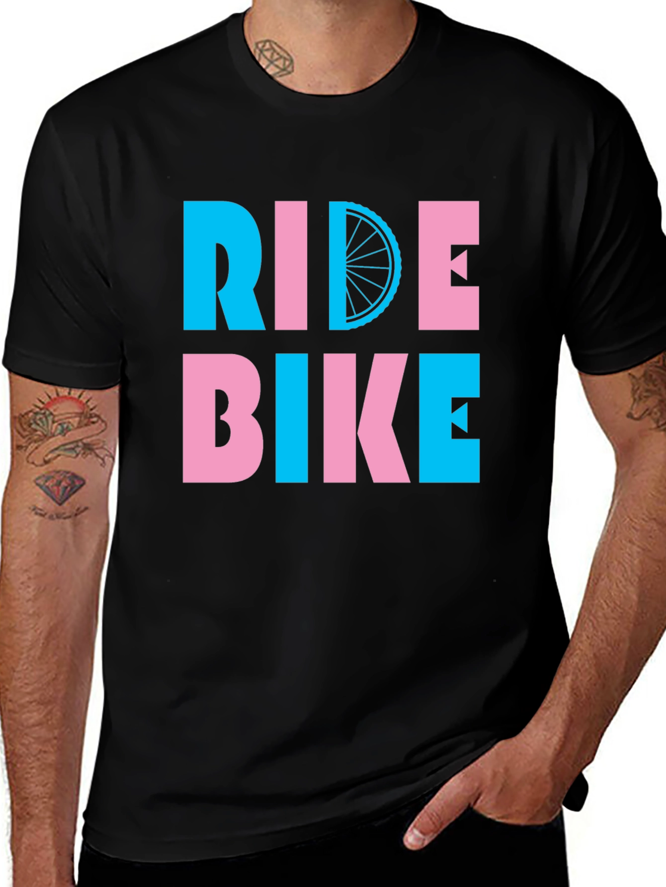 Ride Bike Graphic Tee - Fun Cycling Shirt
