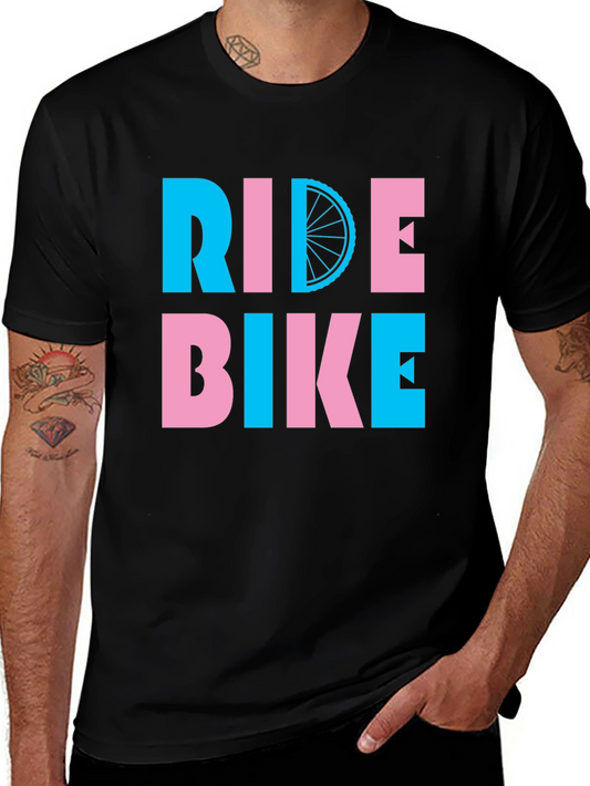 Ride Bike Graphic Tee - Fun Cycling Shirt