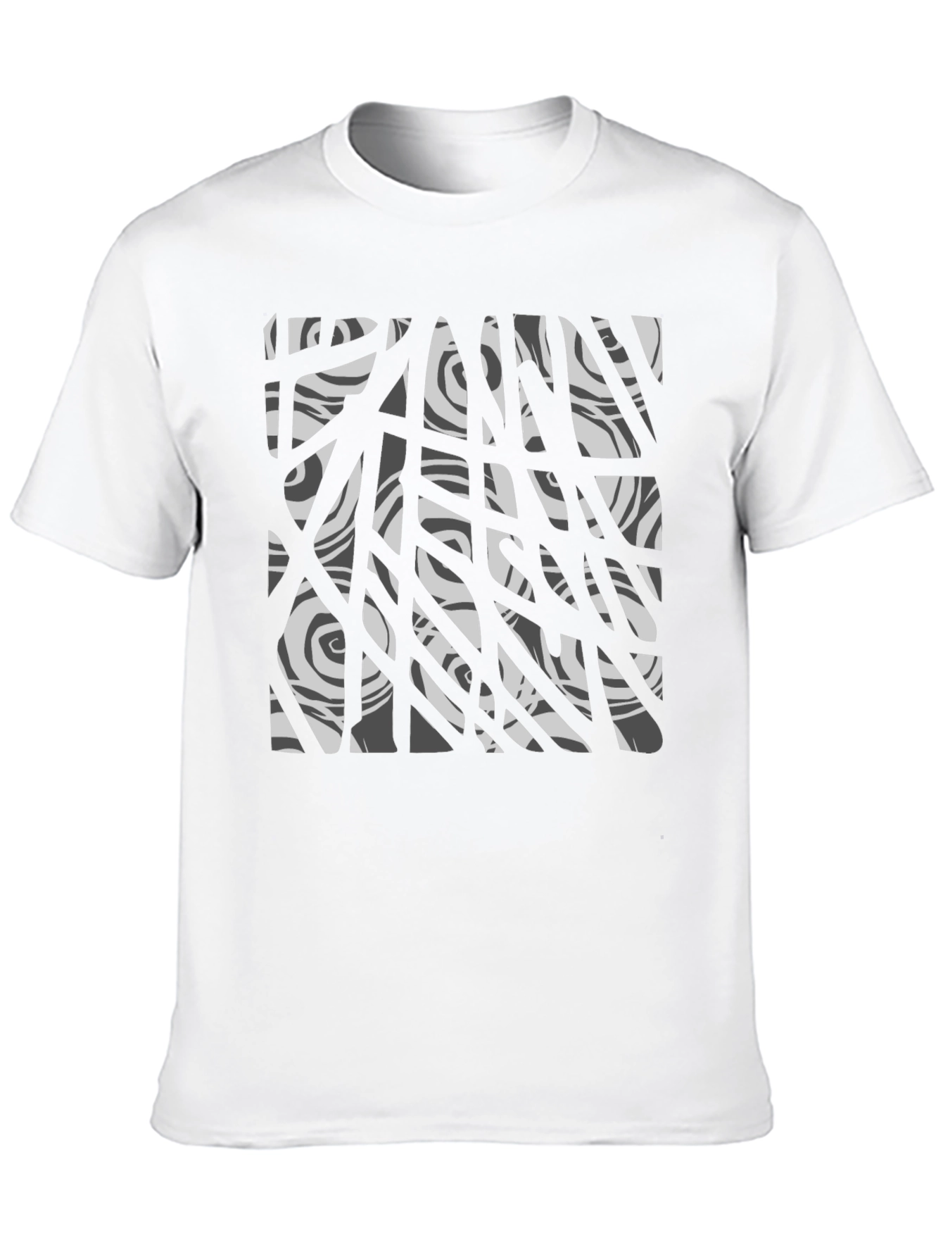 Abstract Graphic Print Tee - Black