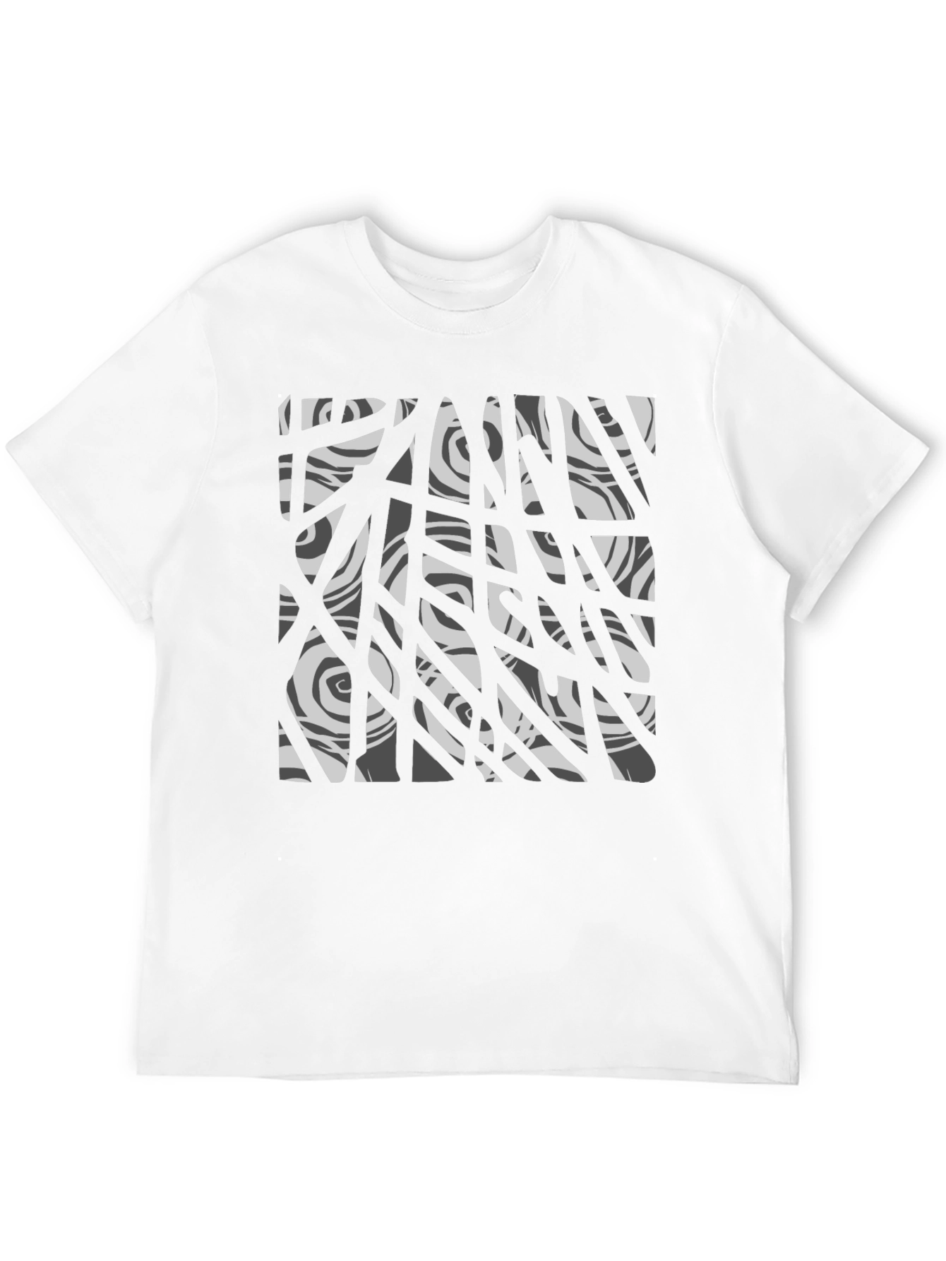 Abstract Graphic Print Tee - Black