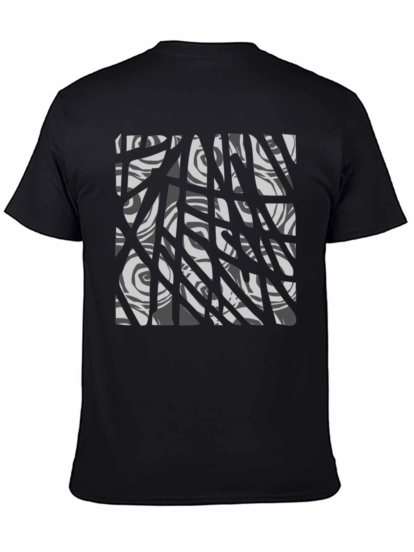 Abstract Graphic Print Tee - Black