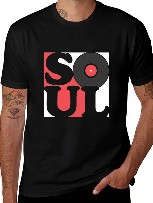 Soul Music Graphic Tee - Retro Vinyl Record Design